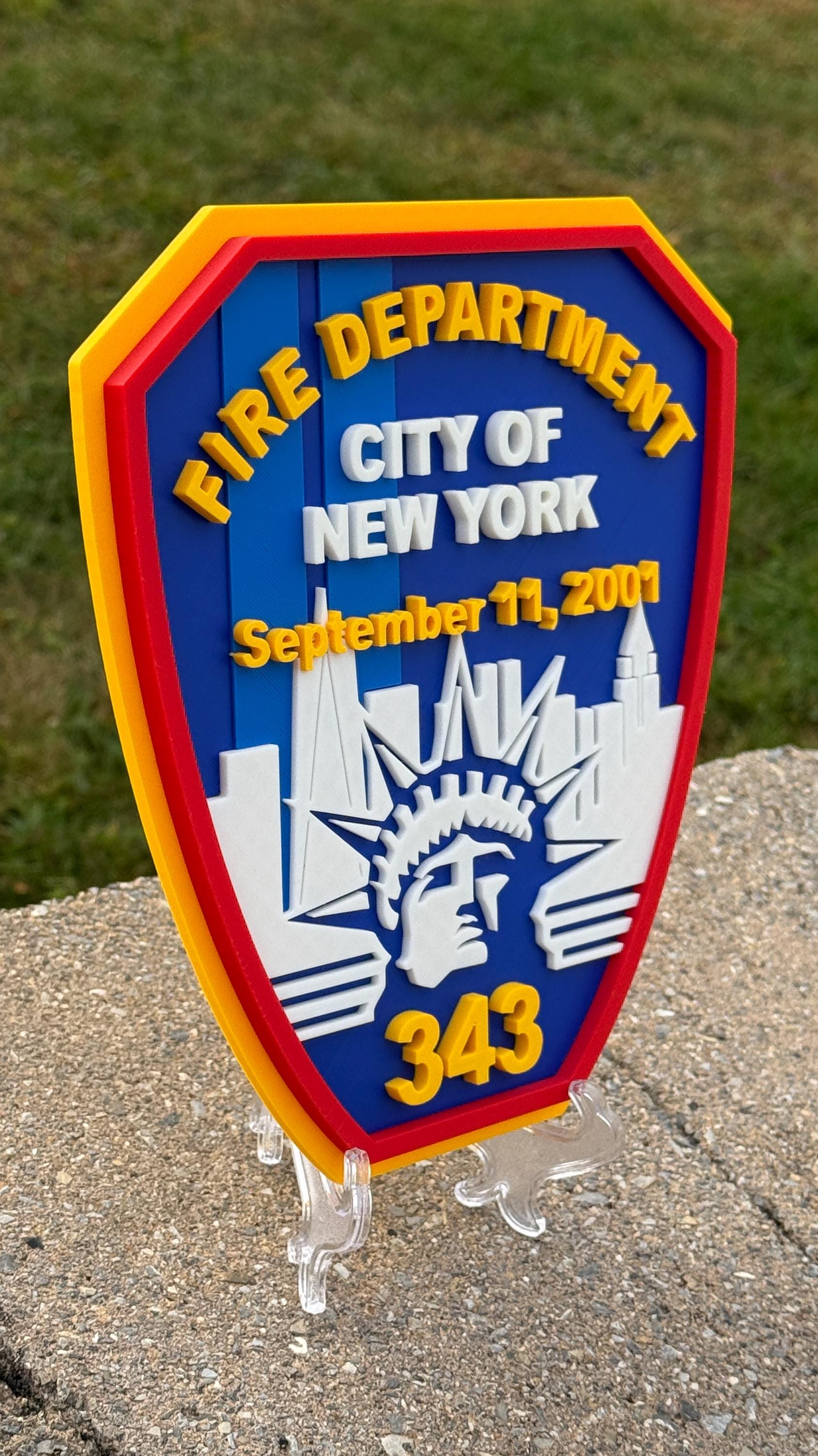 FDNY 9/11 Embossed Plaque: Firefighter Gift, NYC Wall Decor