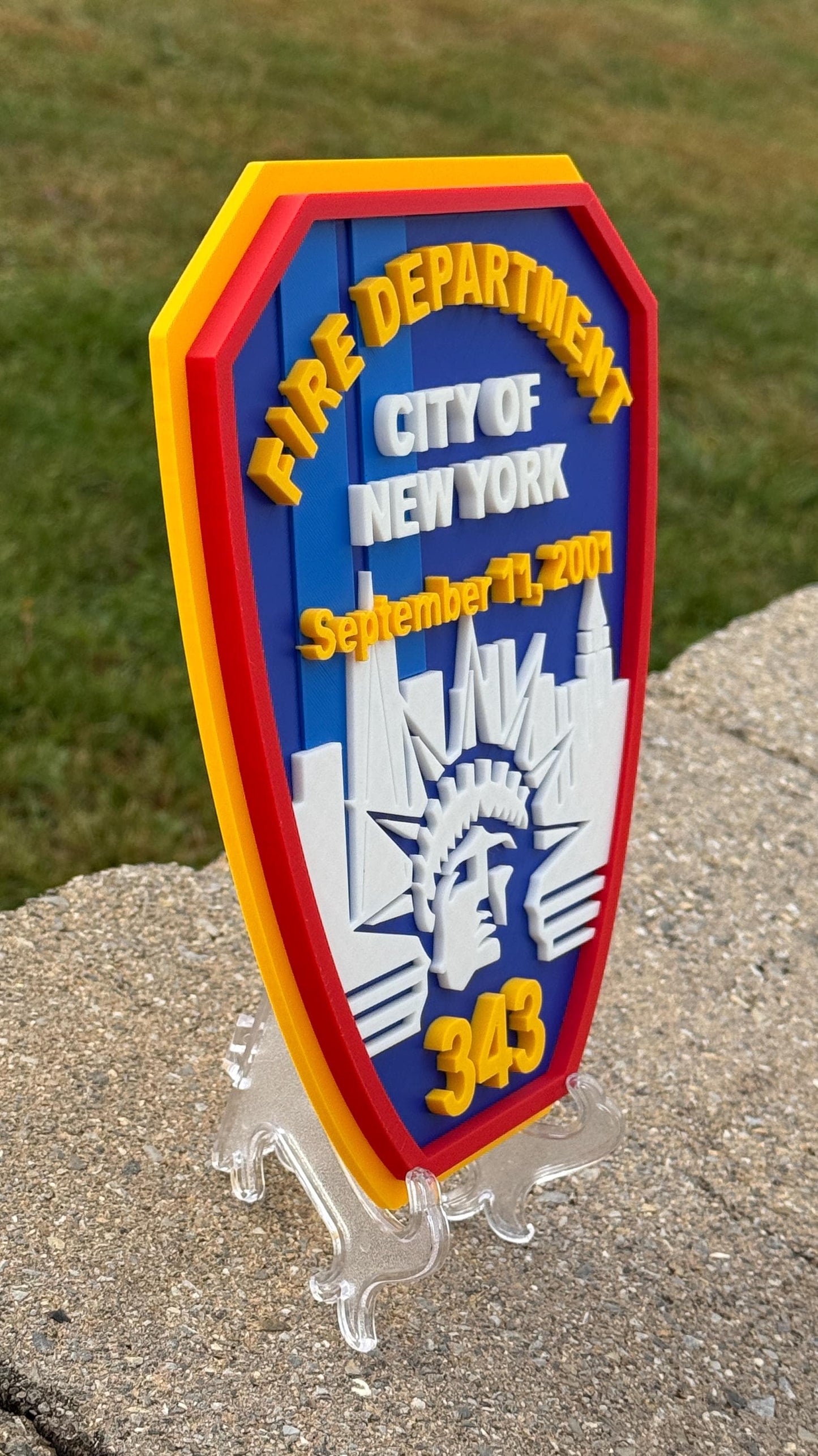 FDNY 9/11 Embossed Plaque: Firefighter Gift, NYC Wall Decor