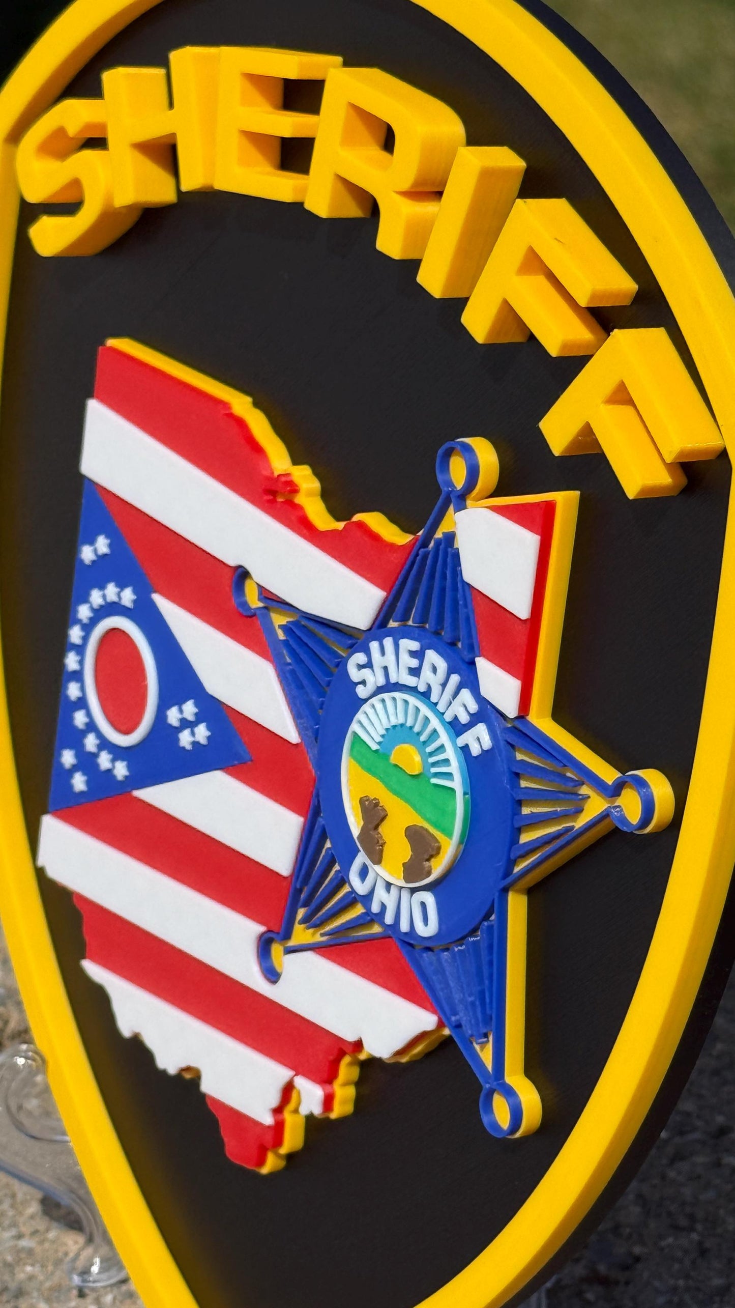Ohio Sheriff 3D Embossed Display Plaque: First Responder Wall Art