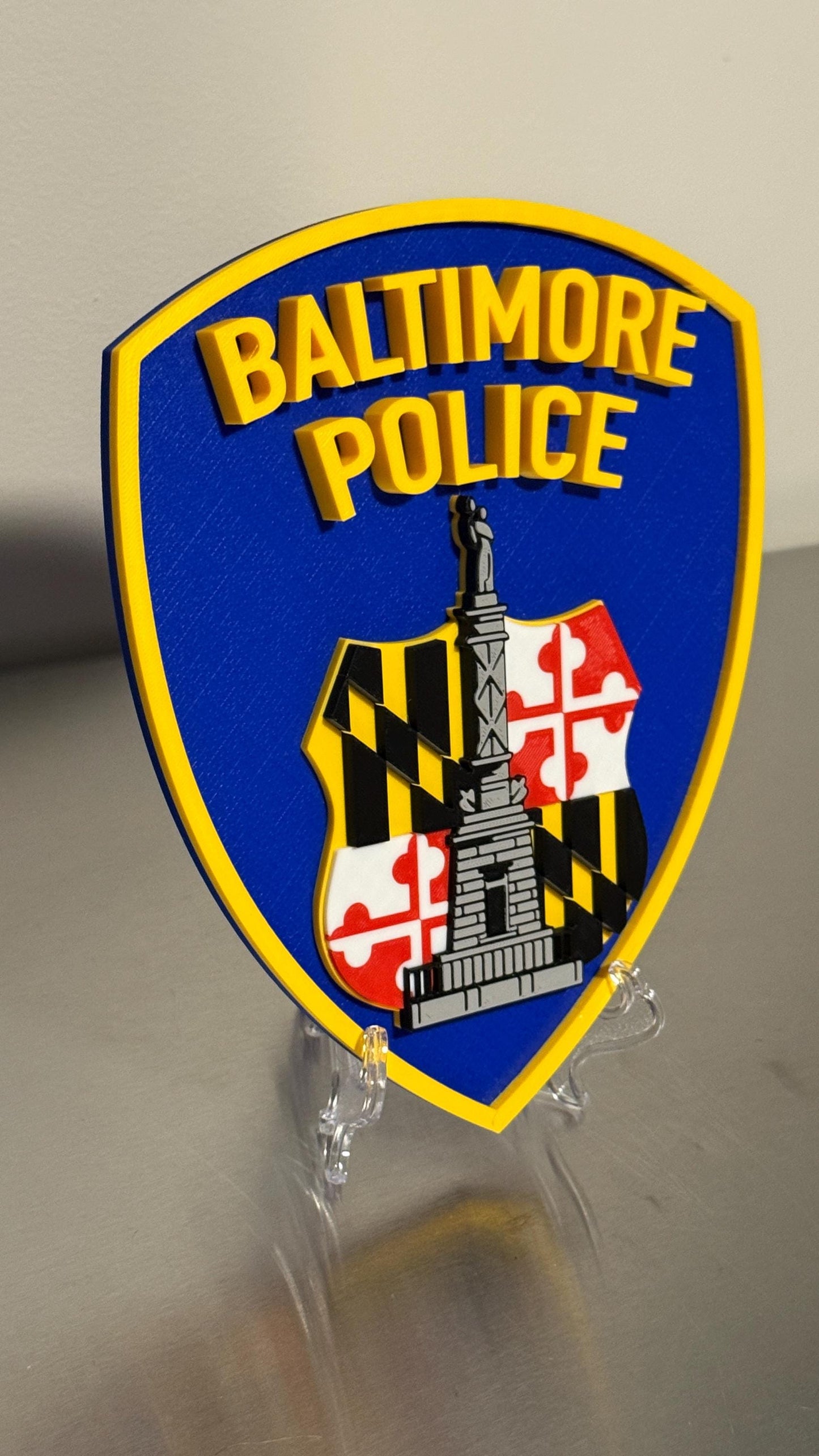 Baltimore Police Plaque: 3D Embossed First Responder Wall Art Maryland