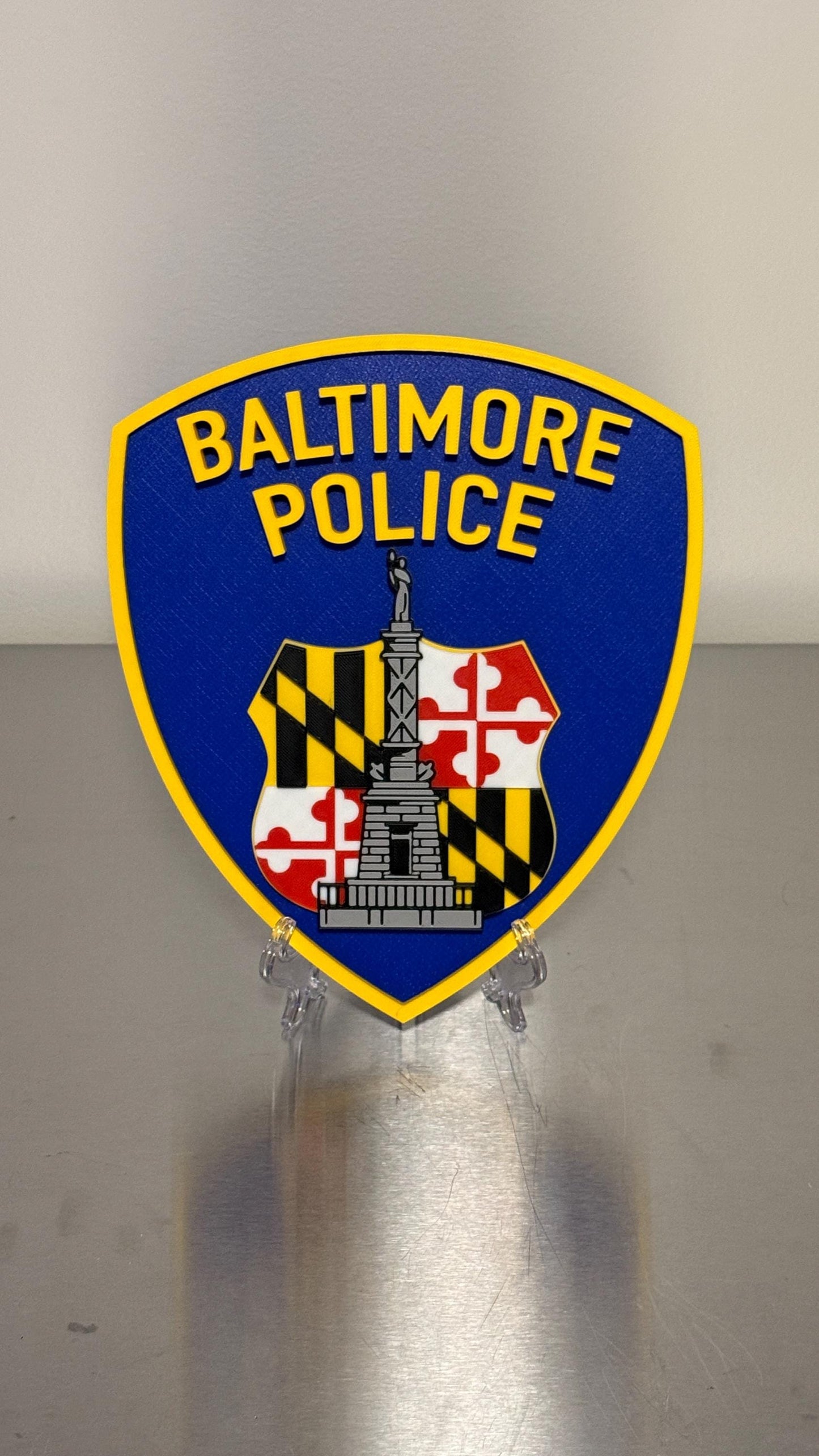 Baltimore Police Plaque: 3D Embossed First Responder Wall Art Maryland