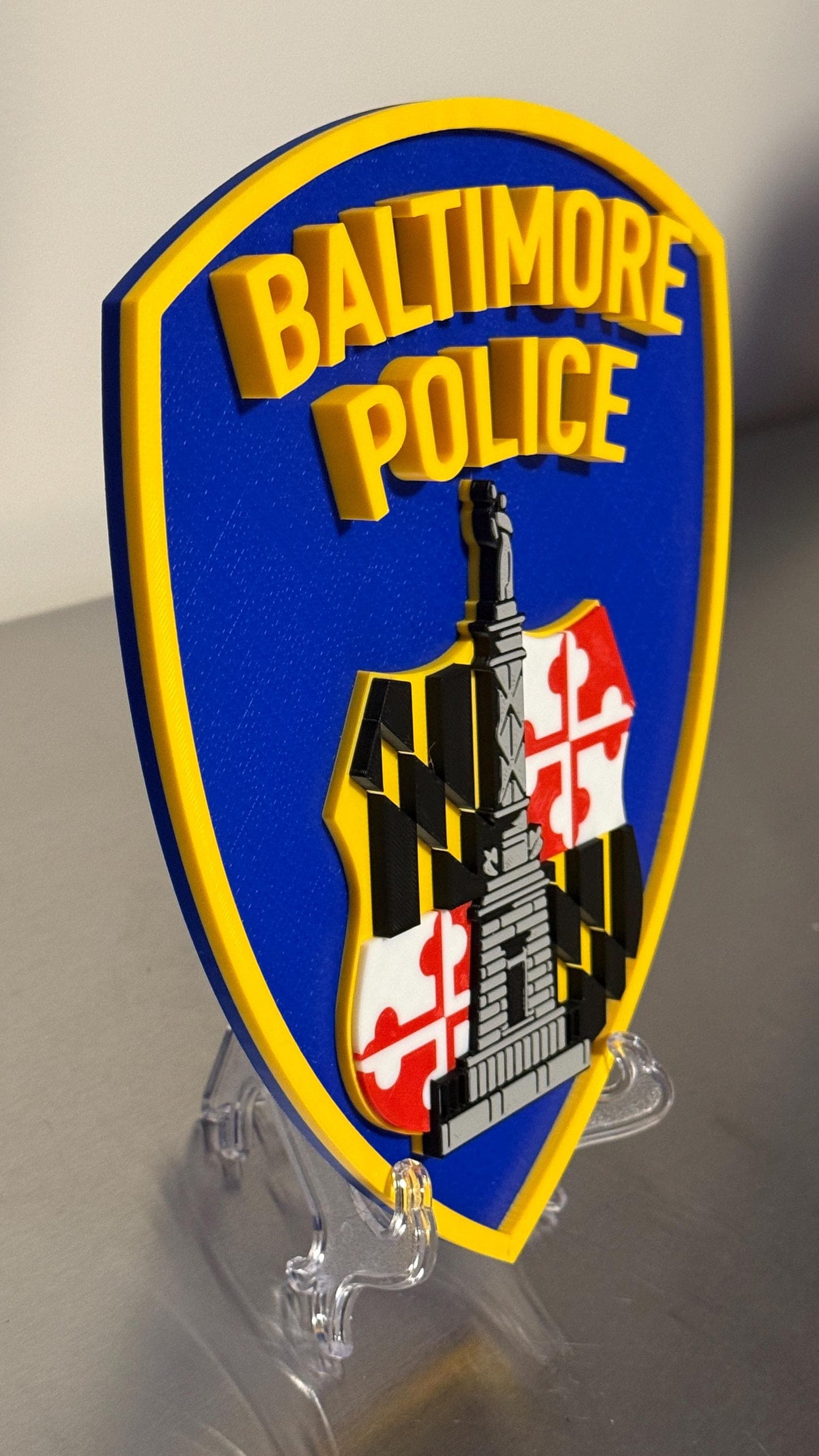Baltimore Police Plaque: 3D Embossed First Responder Wall Art Maryland