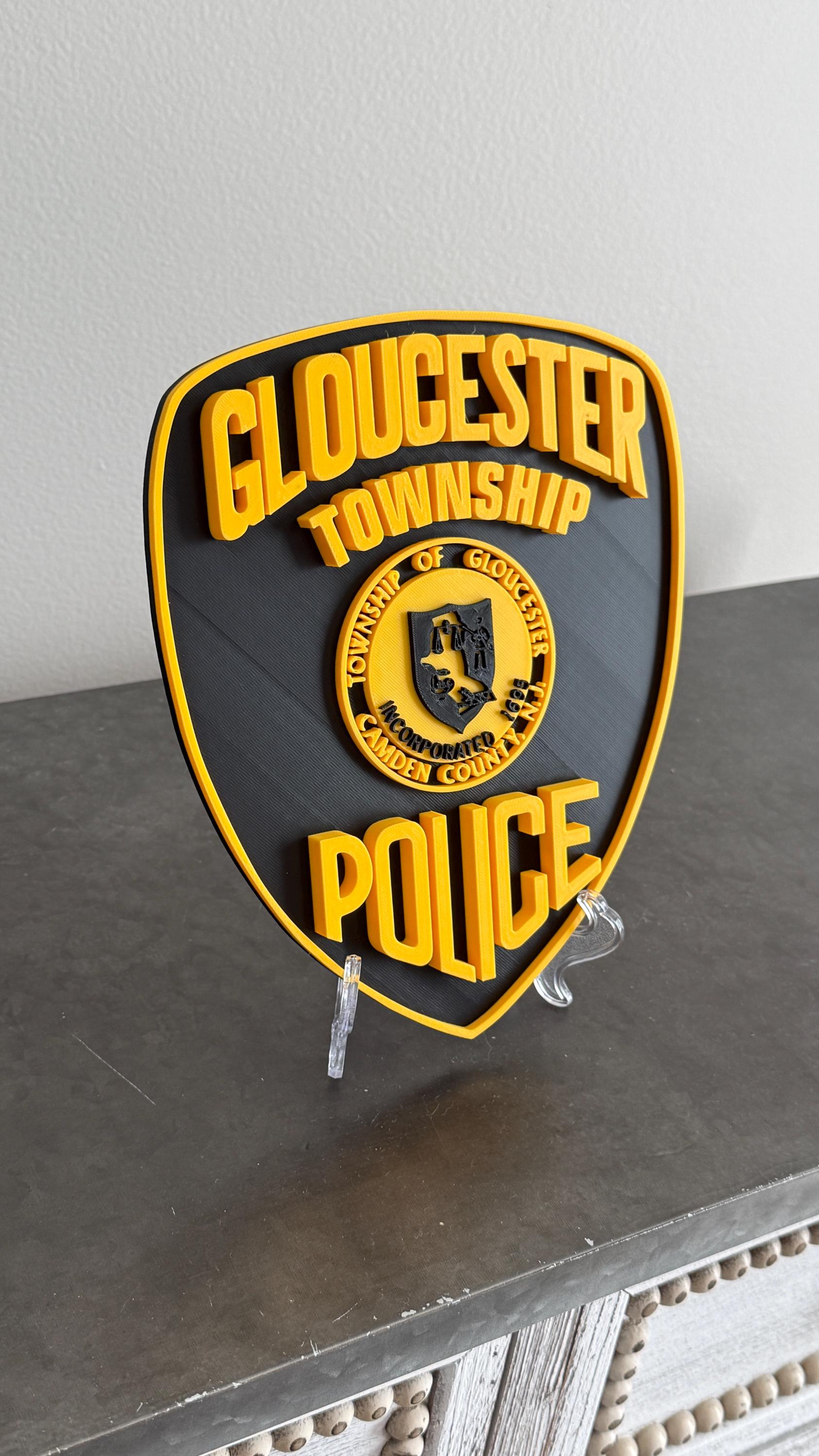 Gloucester Township Police 3D Embossed Plaque - First Responder Wall Art New Jersey