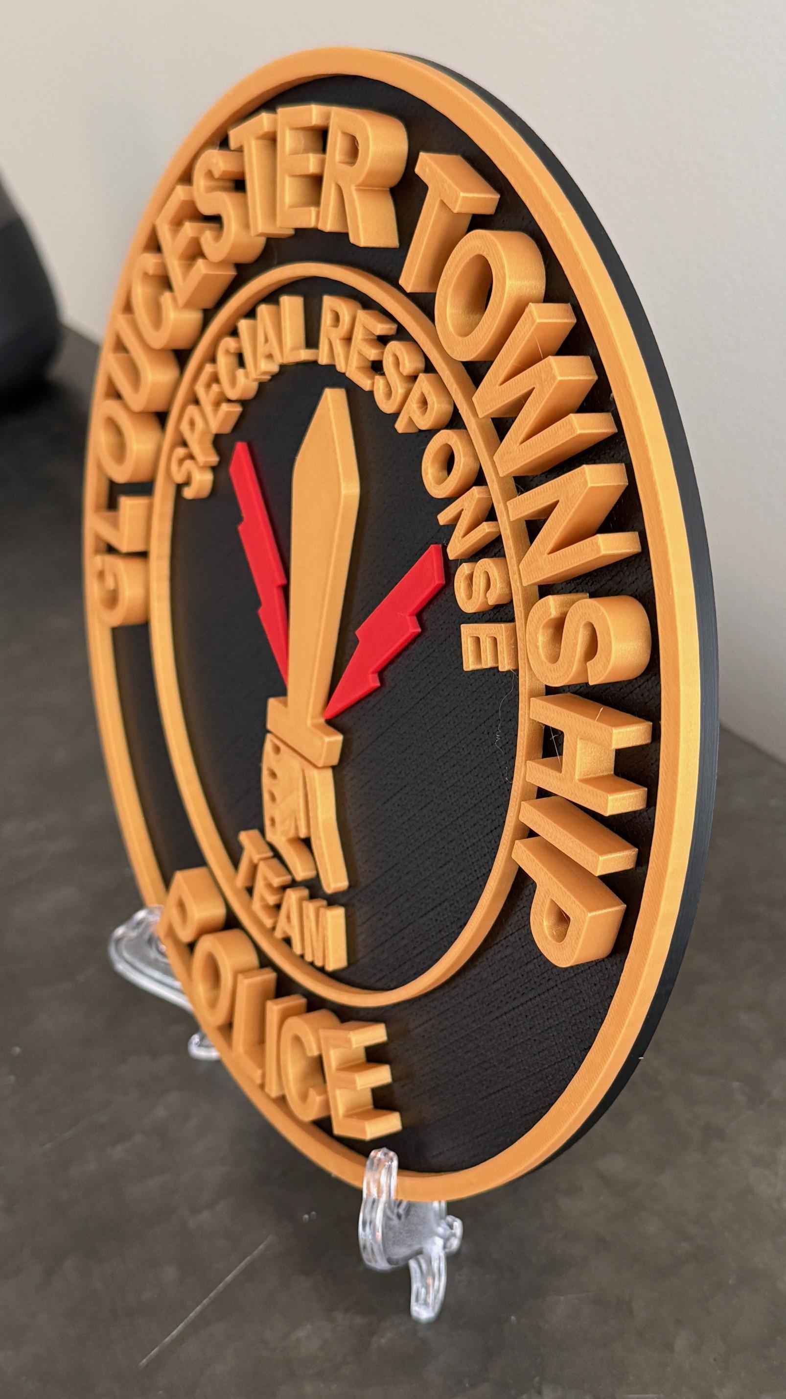 Gloucester Township Police 3D Embossed Plaque - First Responder Wall Art New Jersey