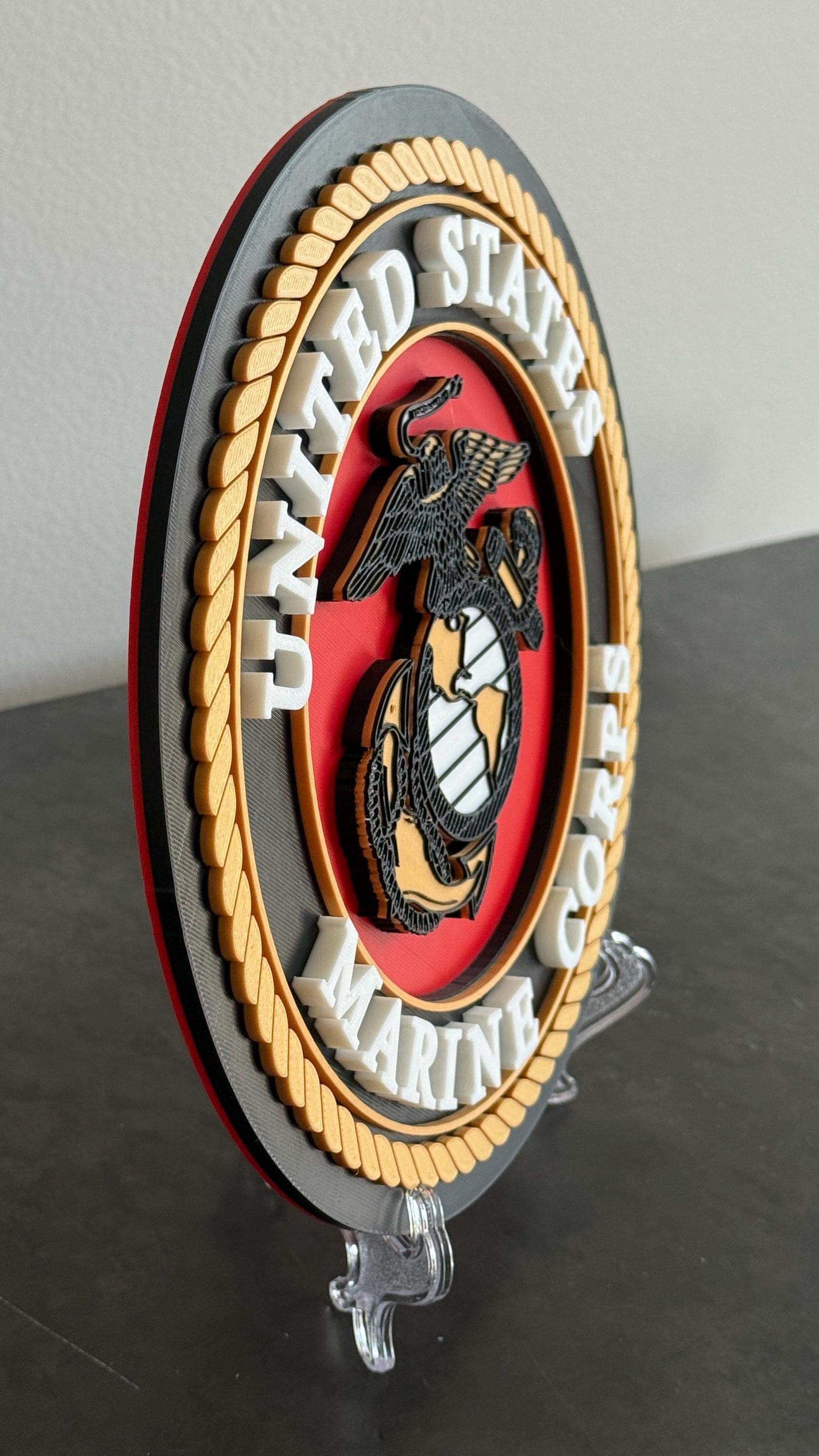 US Marine Corps 3D Plaque: Veteran Wall Art Government