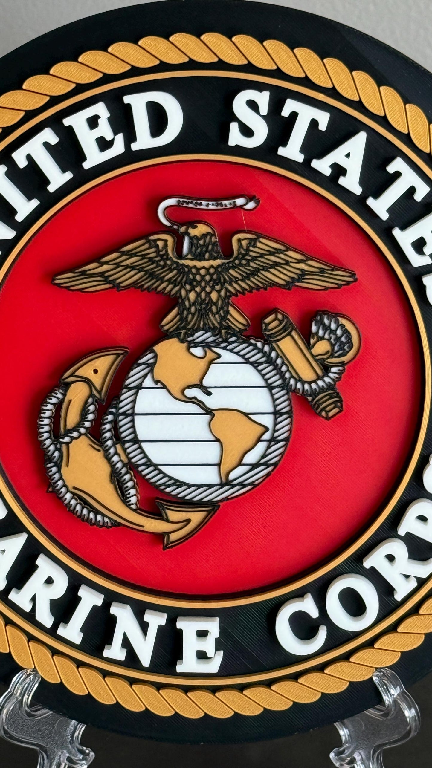 US Marine Corps 3D Plaque: Veteran Wall Art Government