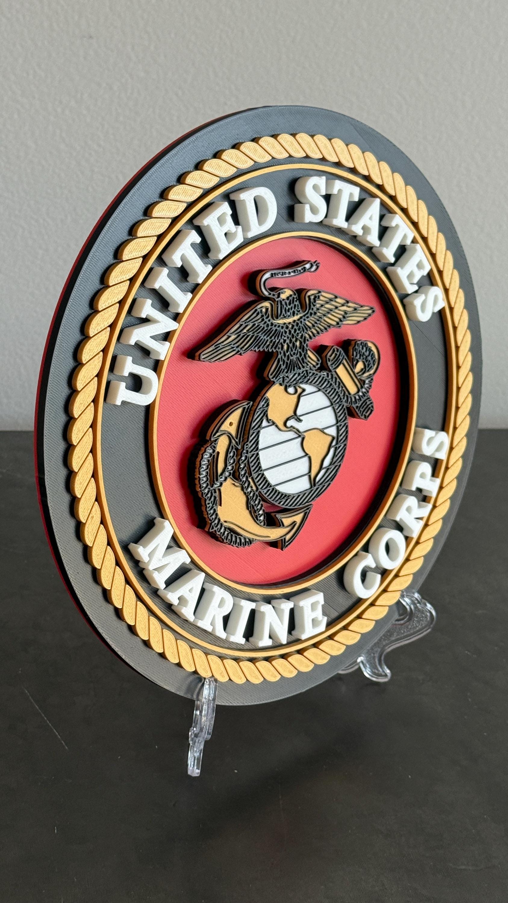 US Marine Corps 3D Plaque: Veteran Wall Art Government