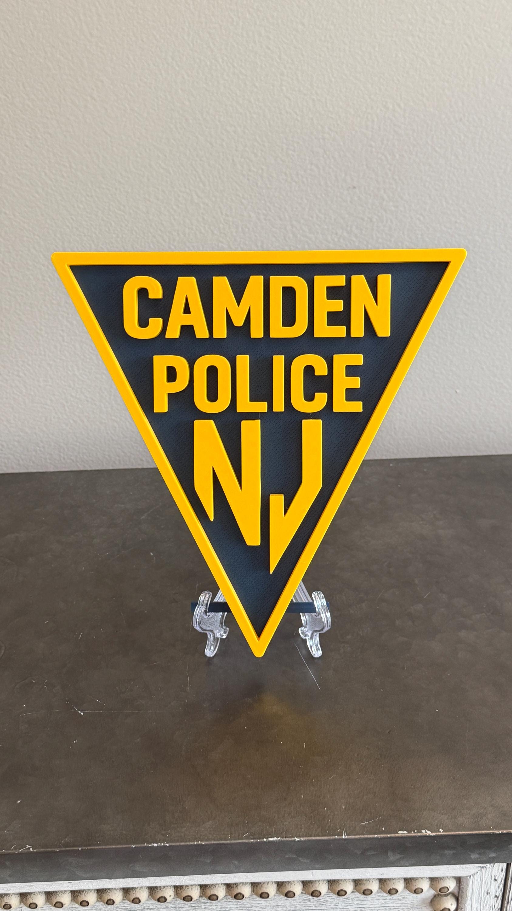 Camden NJ Police 3D Embossed Display Plaque: First Responder Wall Art New Jersey
