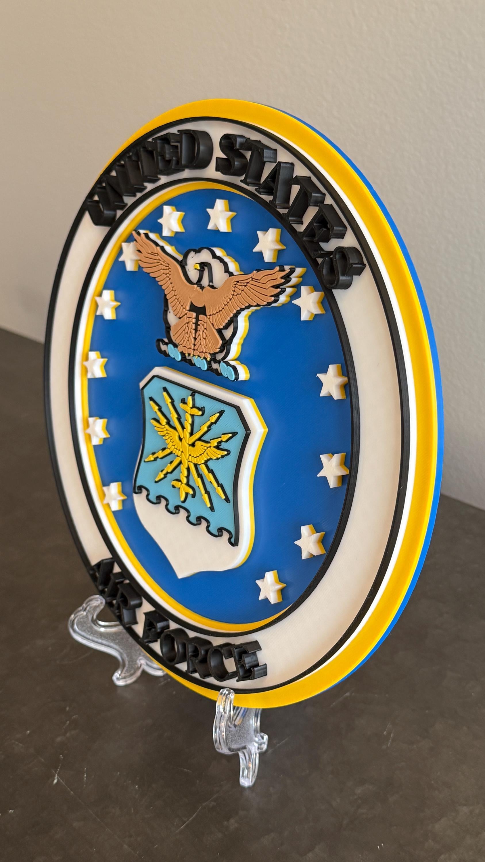 Air Force Veteran Plaque: 3D Embossed USAF Display Government