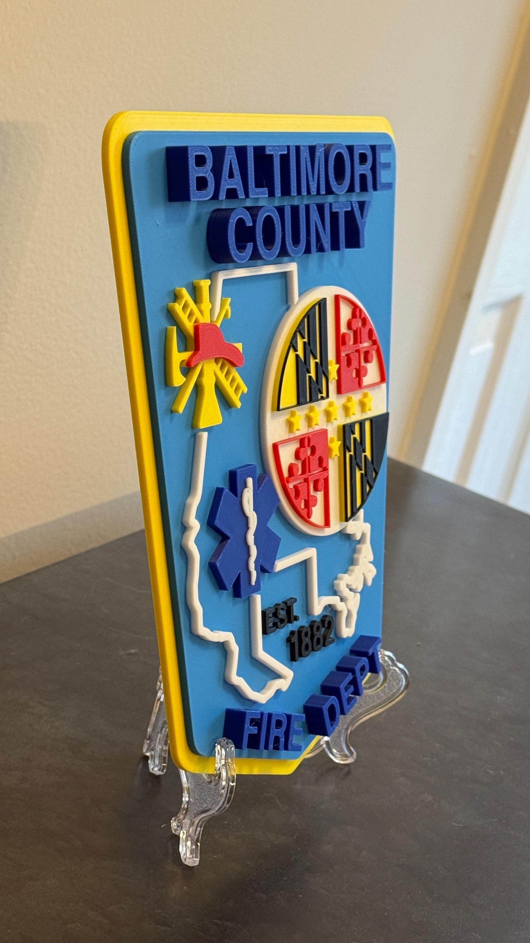 Baltimore County Fire Department Plaque: First Responder Wall Art