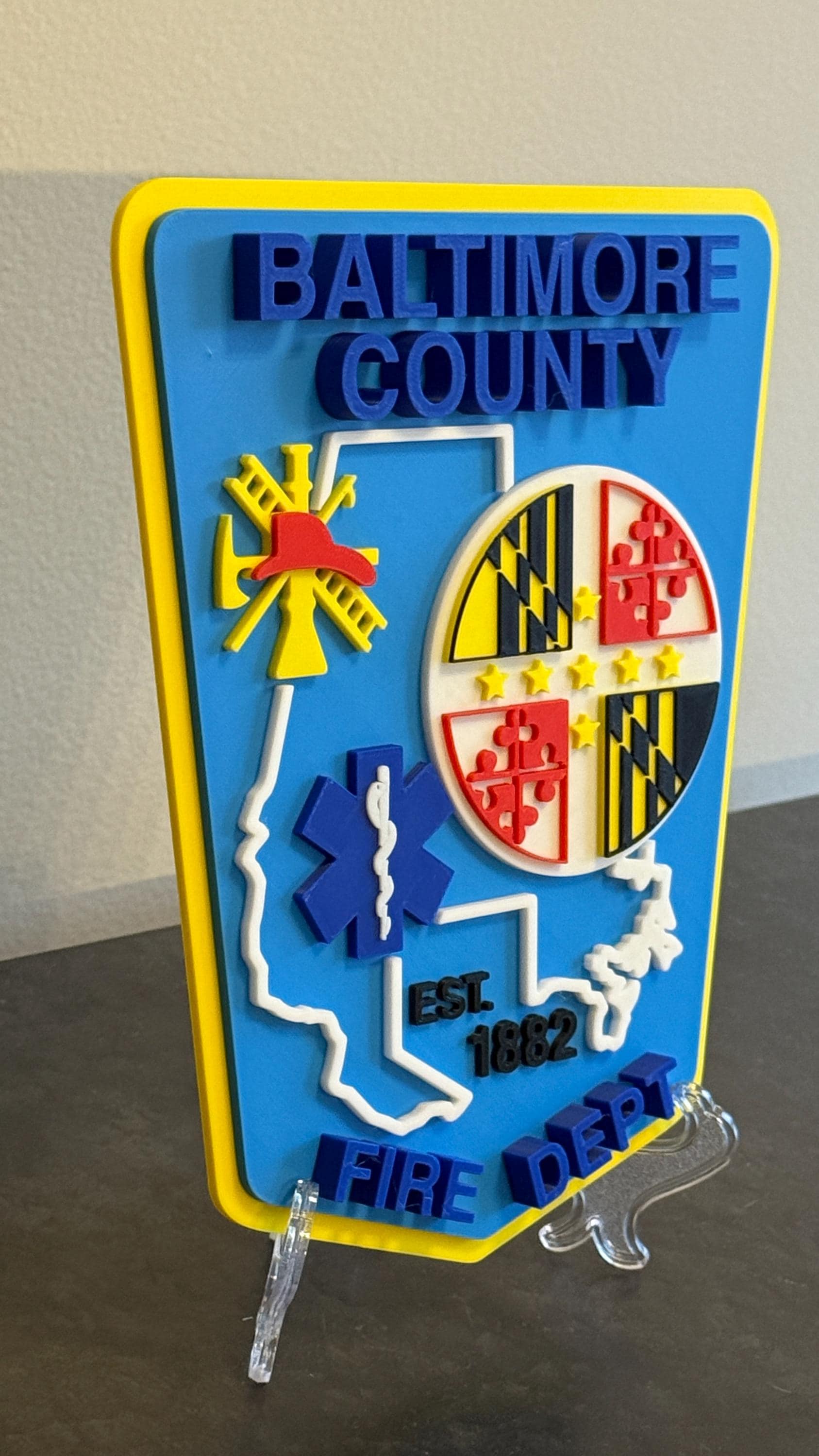 Baltimore County Fire Department Plaque: First Responder Wall Art