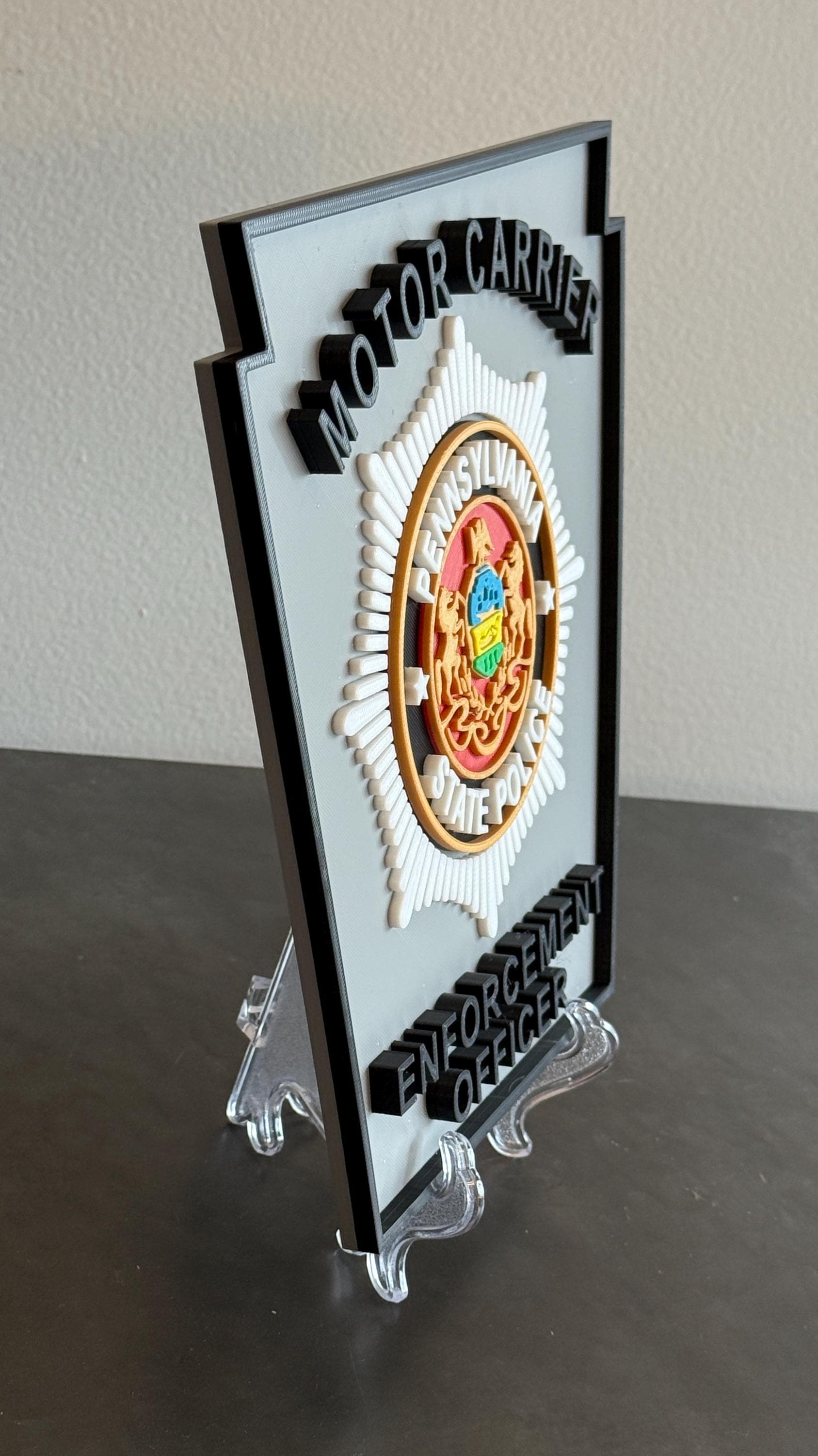 Pennsylvania State Police Motor Carrier 3D Display Plaque PSP