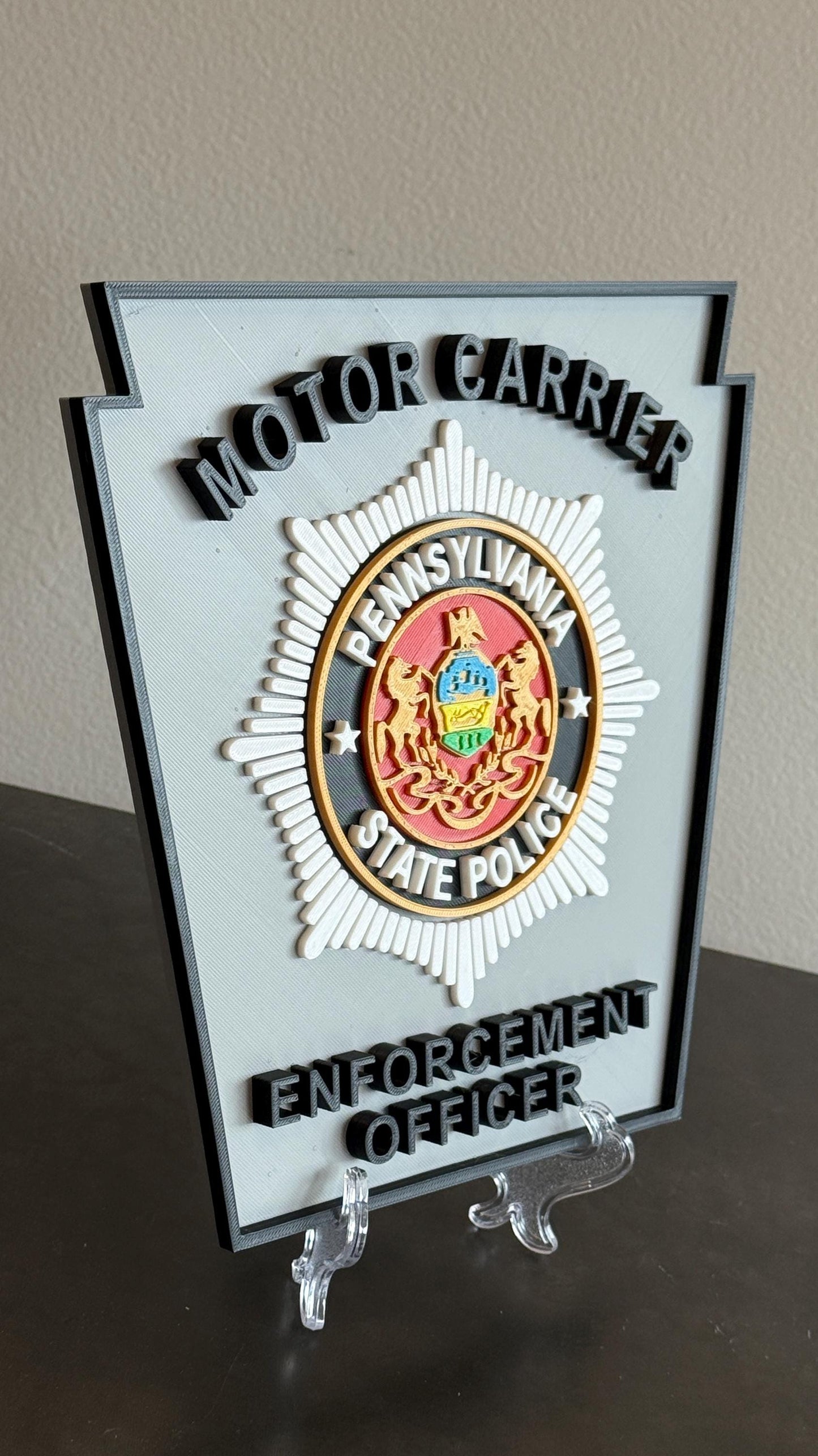 Pennsylvania State Police Motor Carrier 3D Display Plaque PSP