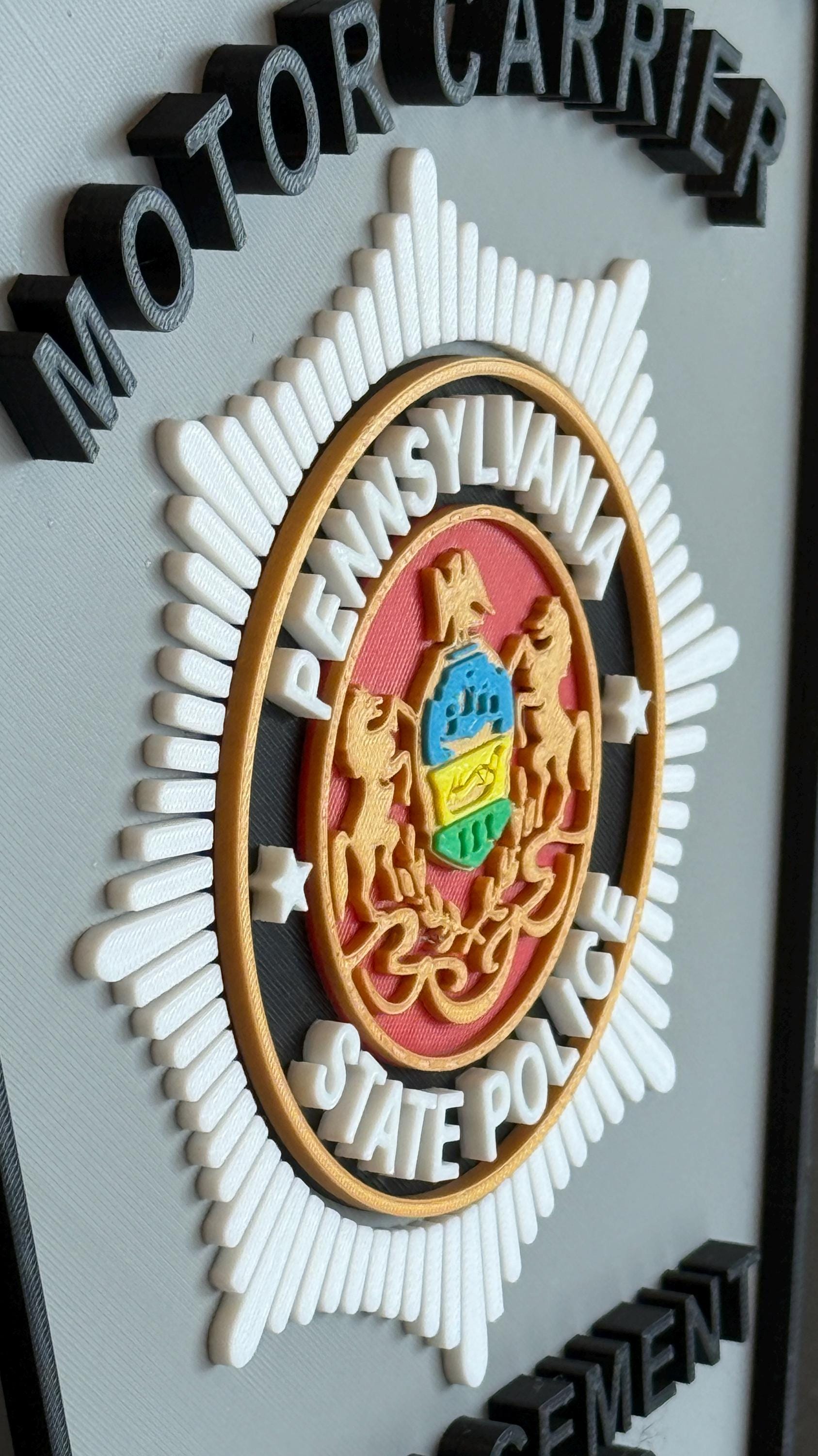 Pennsylvania State Police Motor Carrier 3D Display Plaque PSP