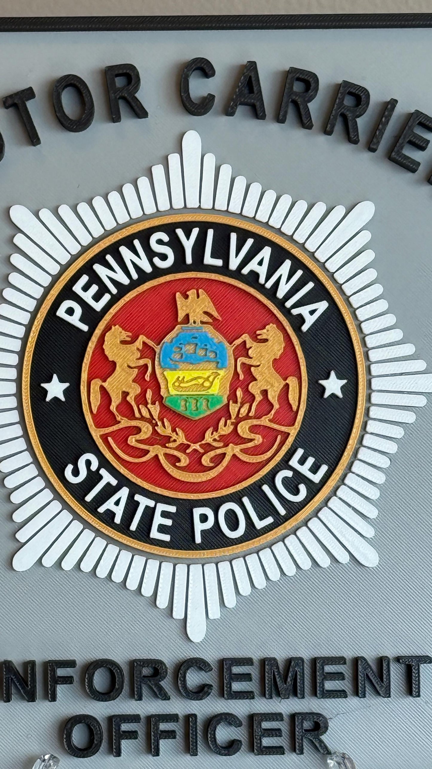 Pennsylvania State Police Motor Carrier 3D Display Plaque PSP