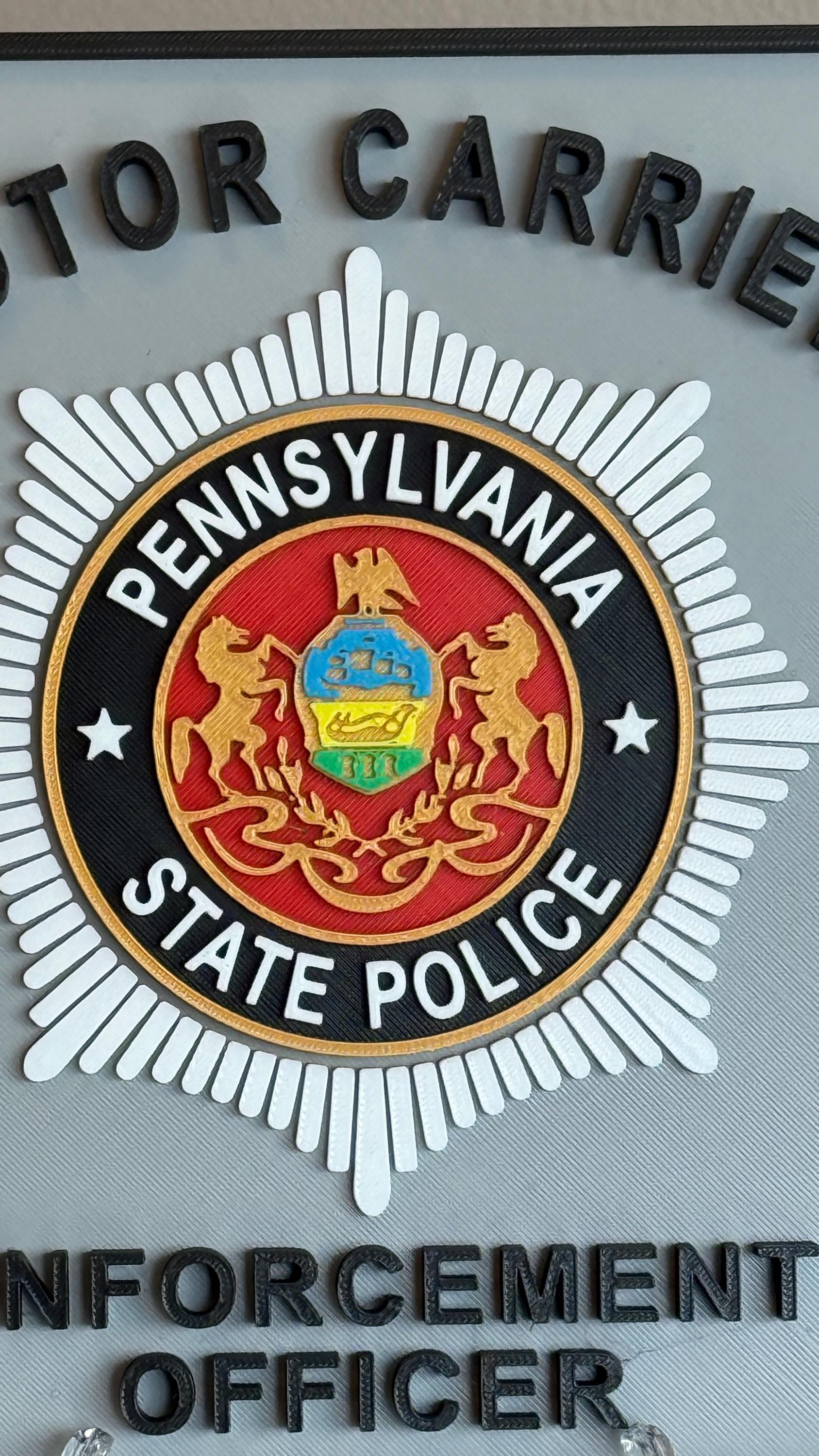 Pennsylvania State Police Motor Carrier 3D Display Plaque PSP