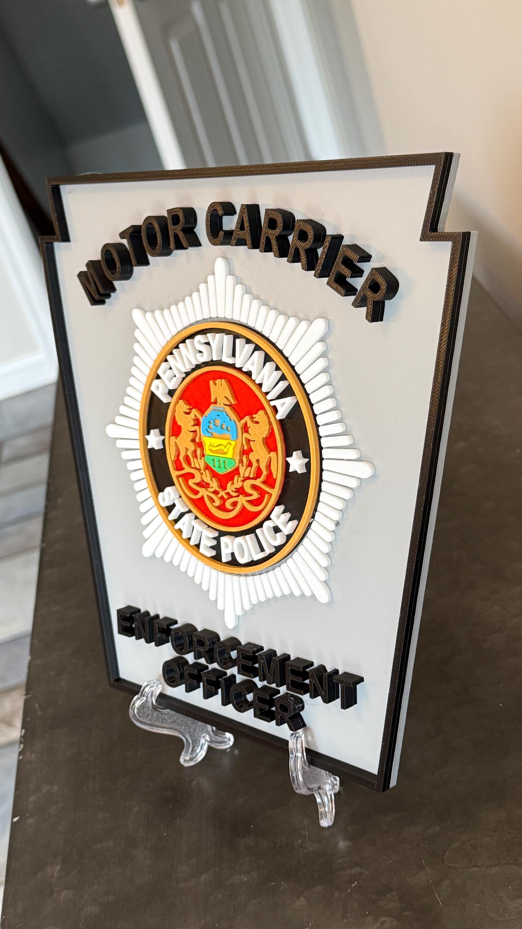 Pennsylvania State Police Motor Carrier 3D Display Plaque PSP