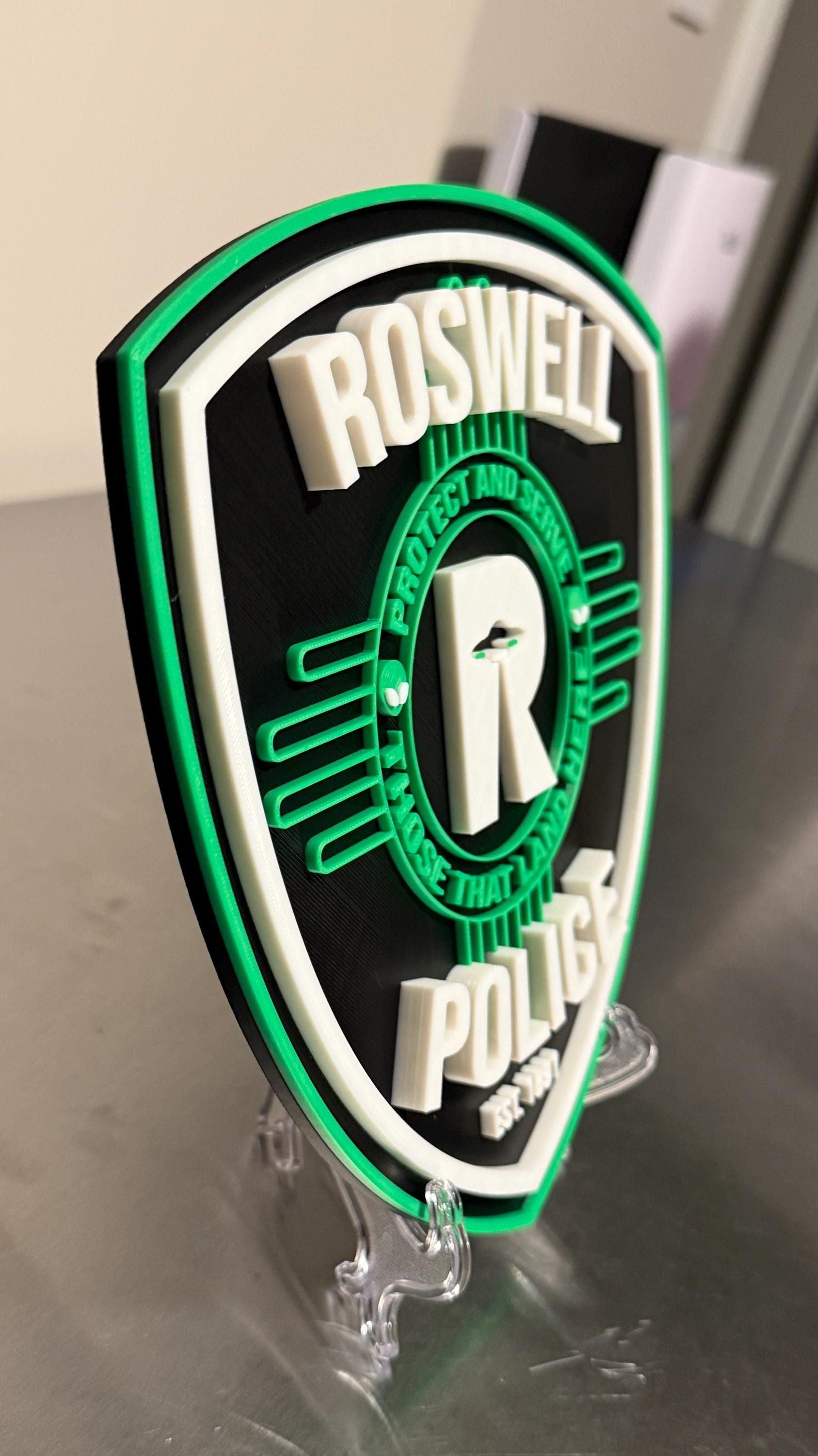 Roswell Police Department Plaque: 3D Embossed New Mexico Wall Art