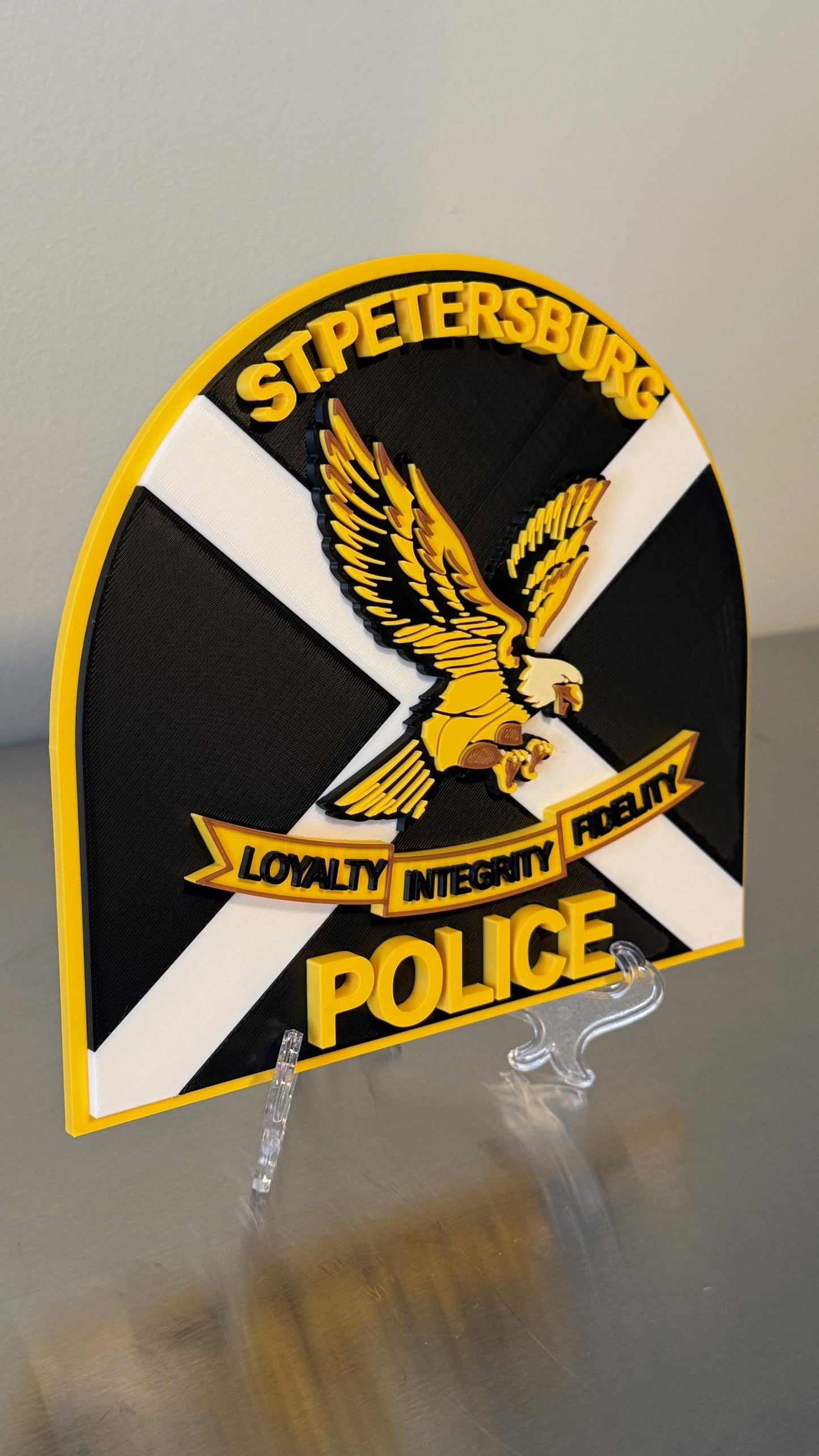 Police Plaque: St. Petersburg 3D Embossed - Wall Mount Display Florida