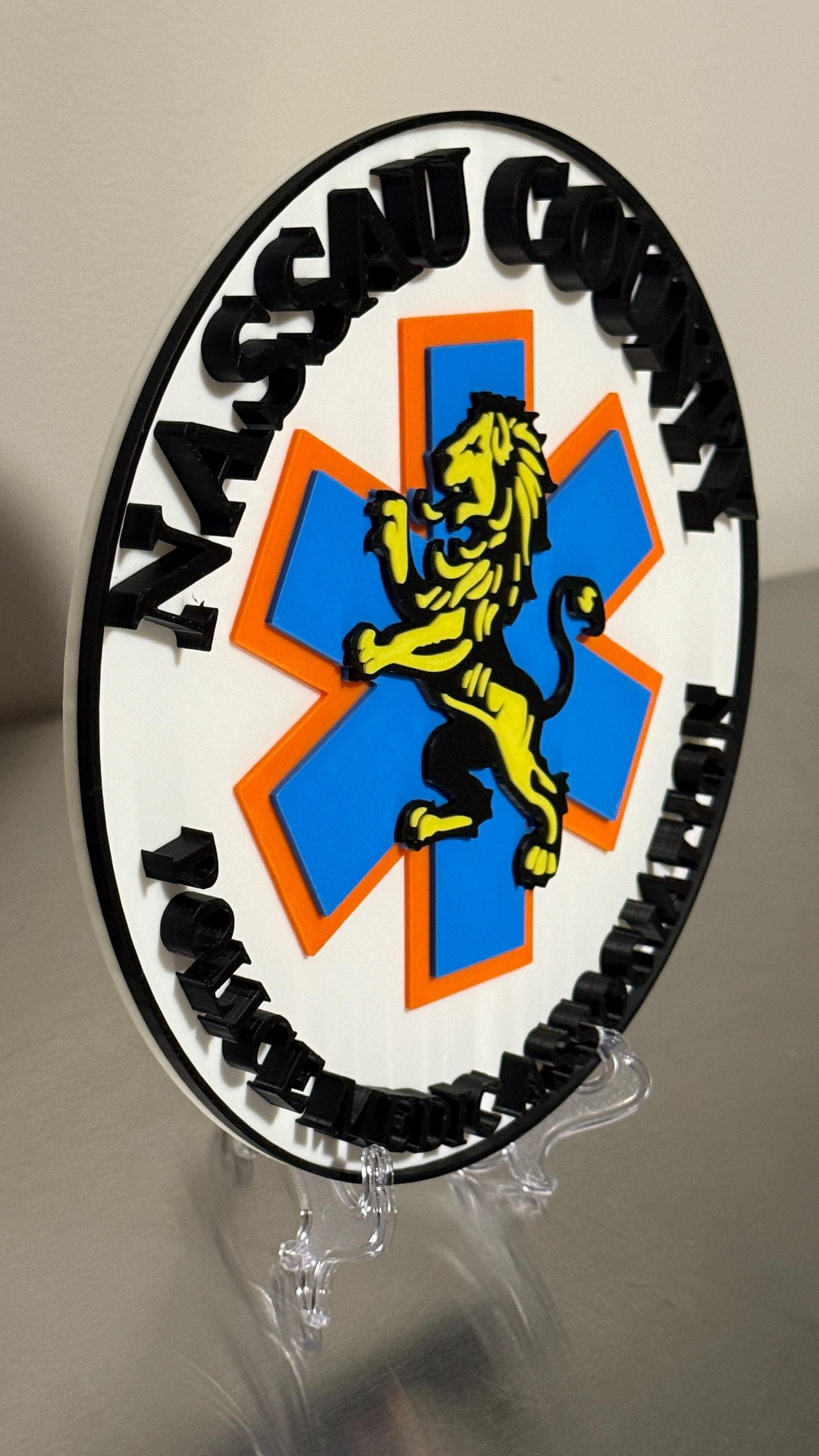 Nassau County Police Medic Plaque: Long Island NY Display New York