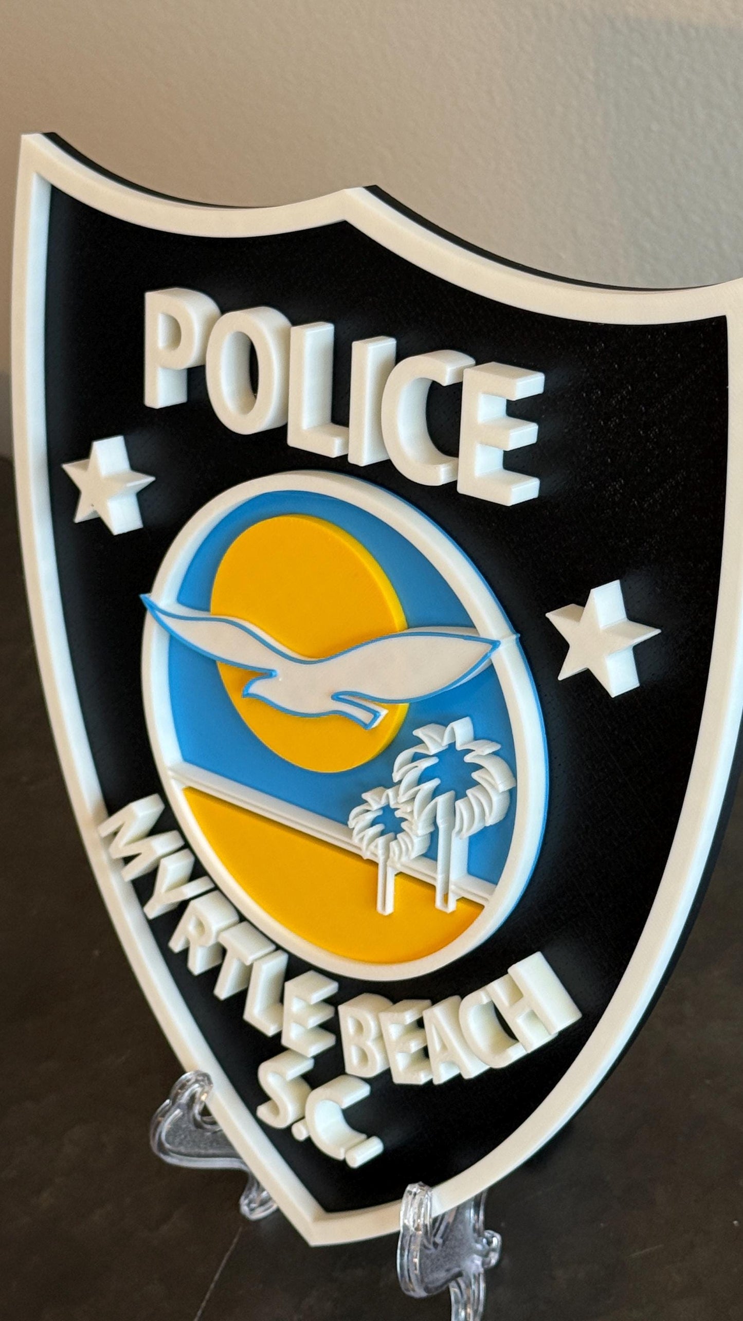 Myrtle Beach Police 3D Embossed Plaque: First Responder Wall Art South Carolina