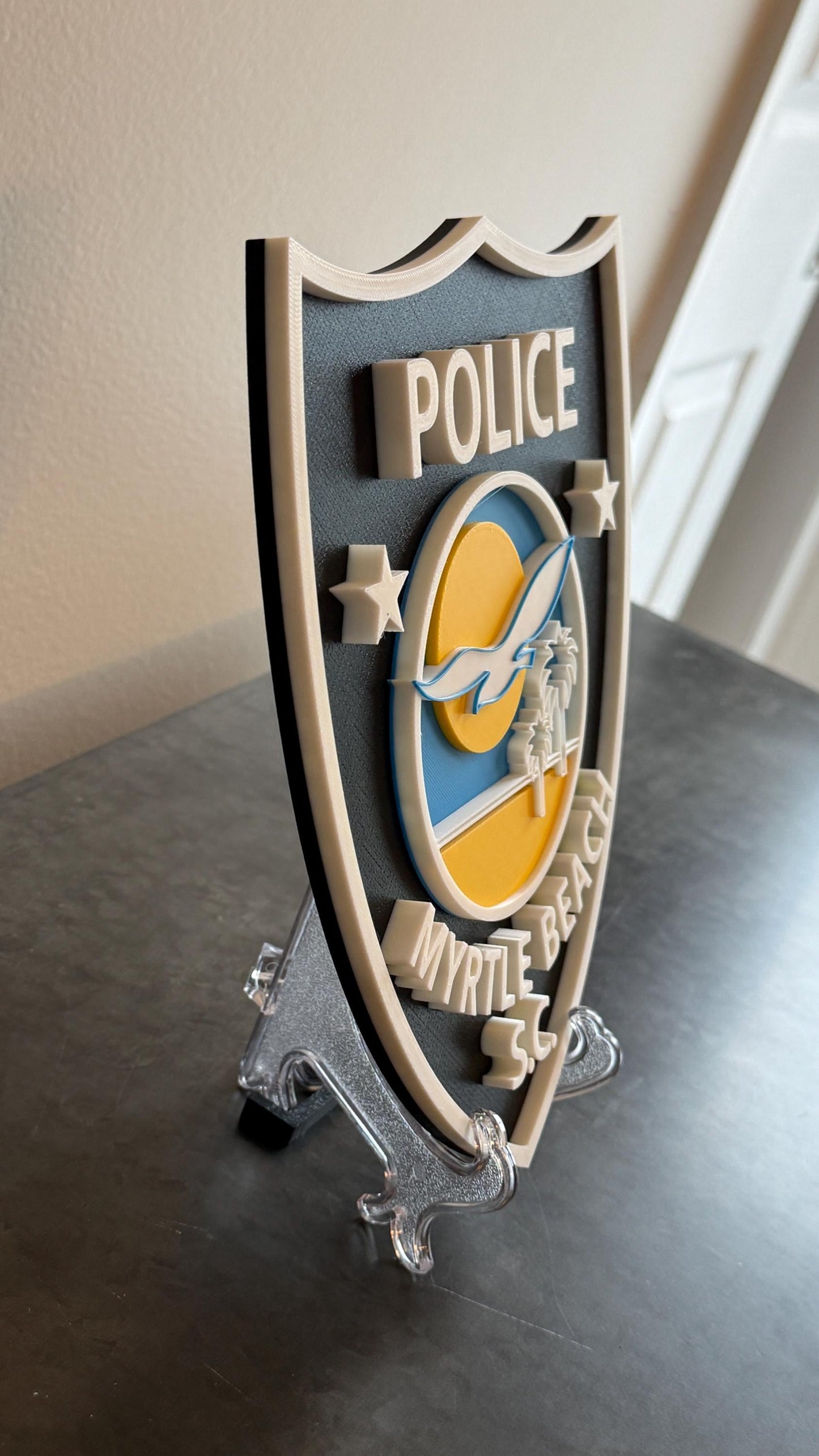 Myrtle Beach Police 3D Embossed Plaque: First Responder Wall Art South Carolina