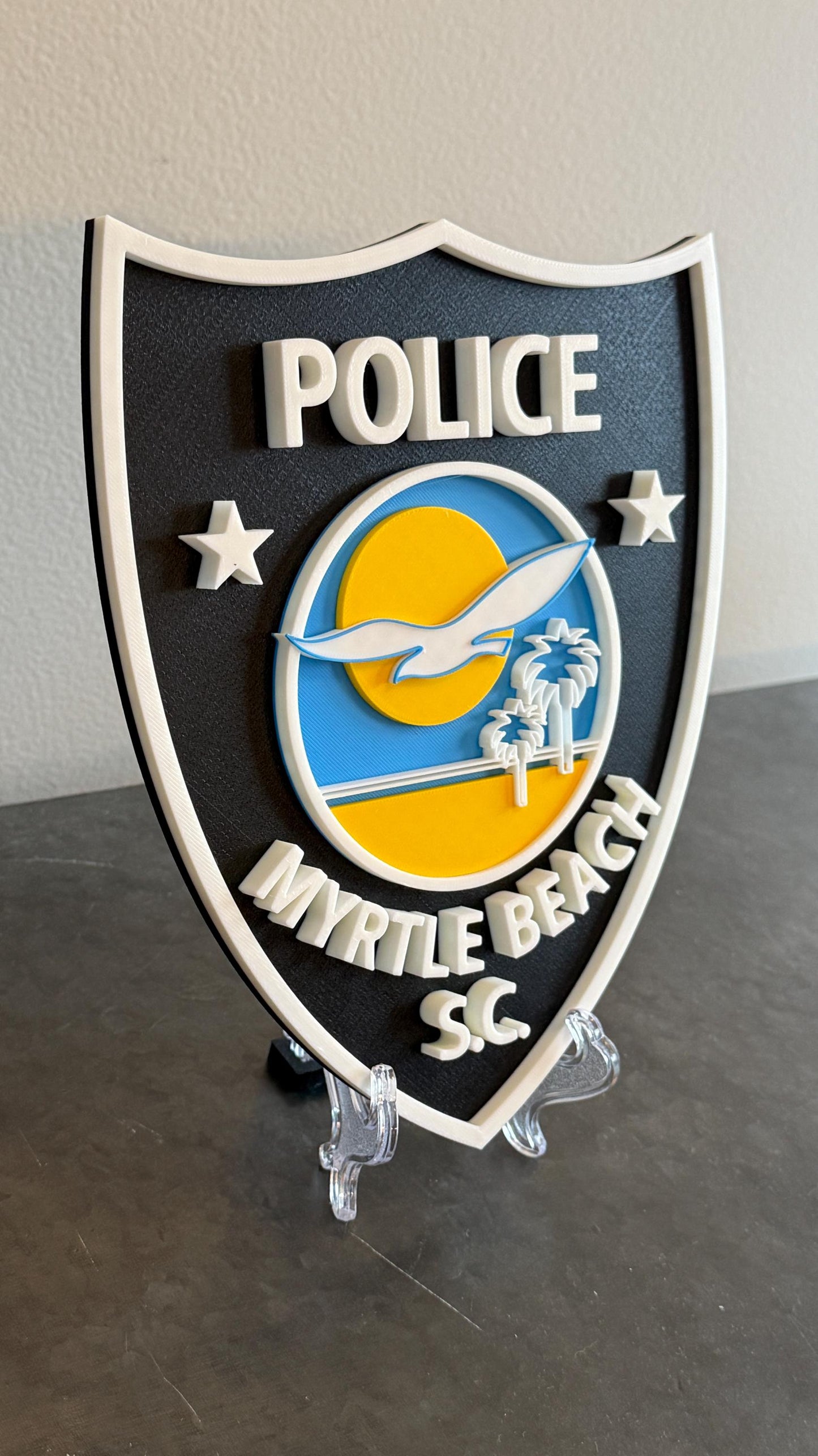 Myrtle Beach Police 3D Embossed Plaque: First Responder Wall Art South Carolina