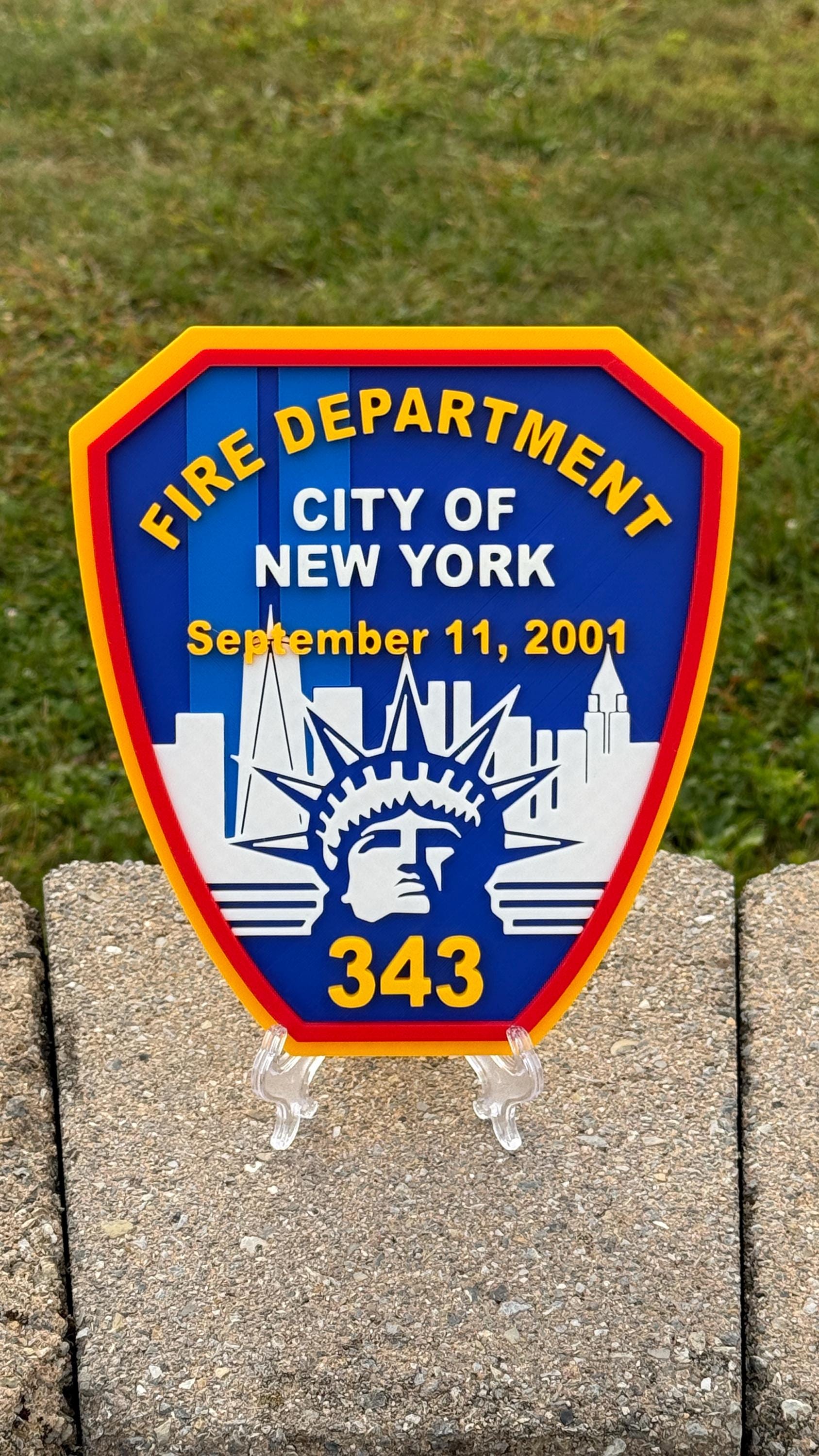 FDNY 9/11 Embossed Plaque: Firefighter Gift, NYC Wall Decor