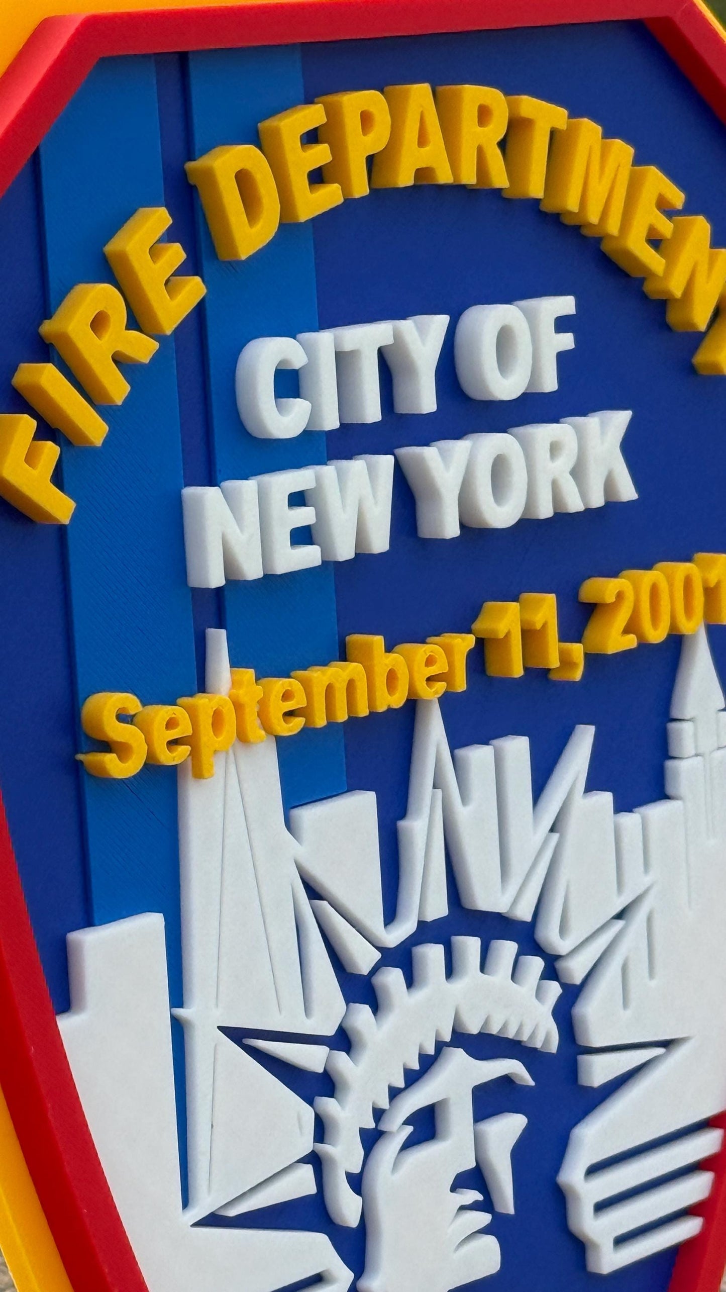 FDNY 9/11 Embossed Plaque: Firefighter Gift, NYC Wall Decor