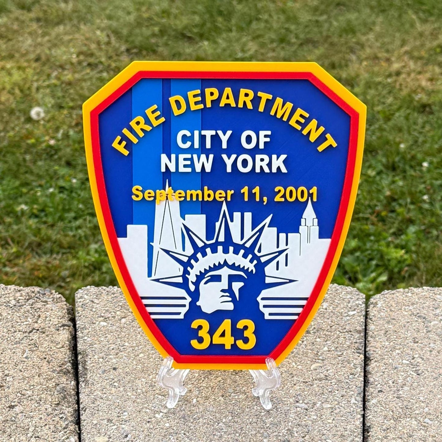 FDNY 9/11 Embossed Plaque: Firefighter Gift, NYC Wall Decor