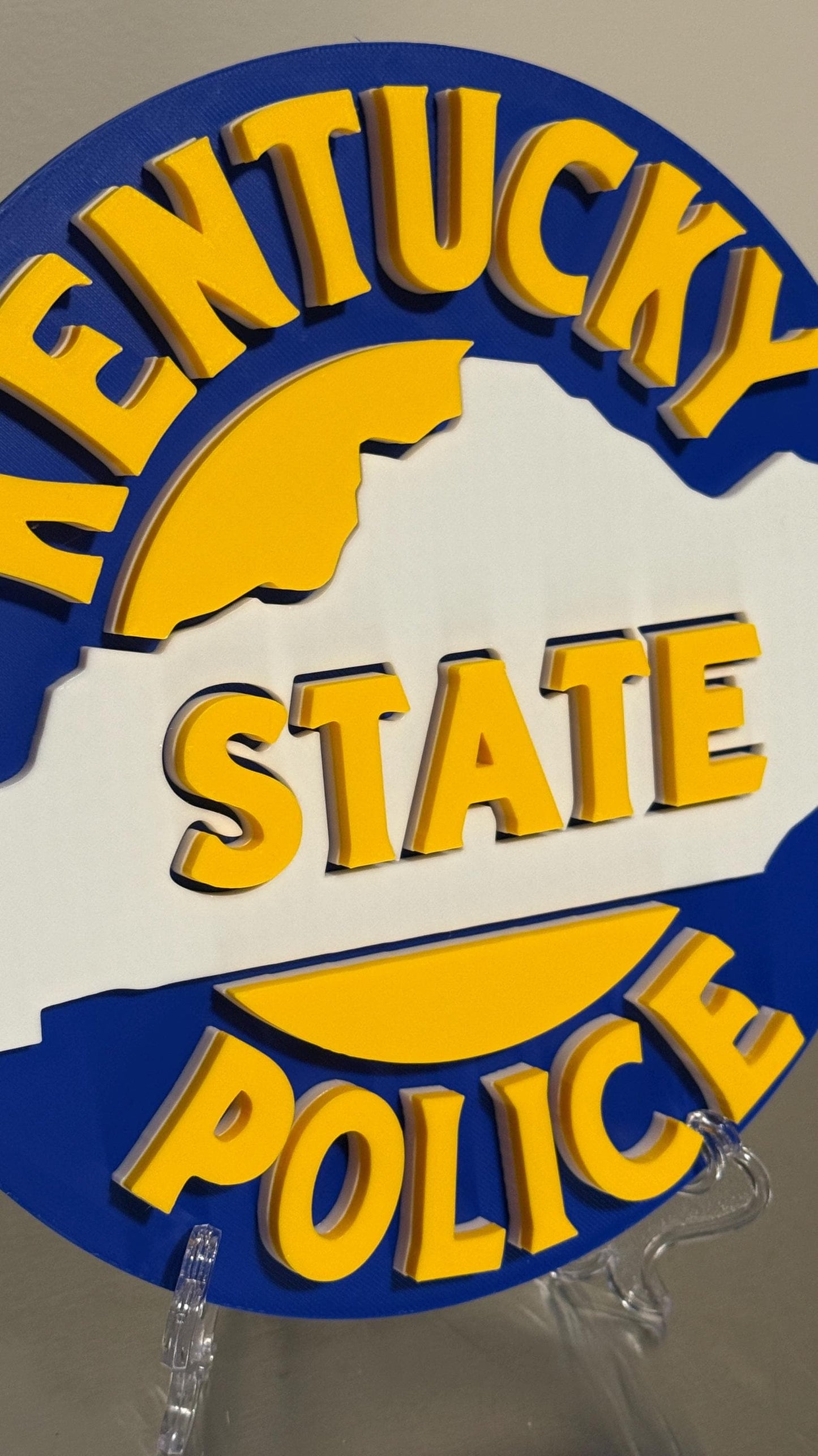 Kentucky State Police 3D Embossed Plaque: First Responder Wall Art