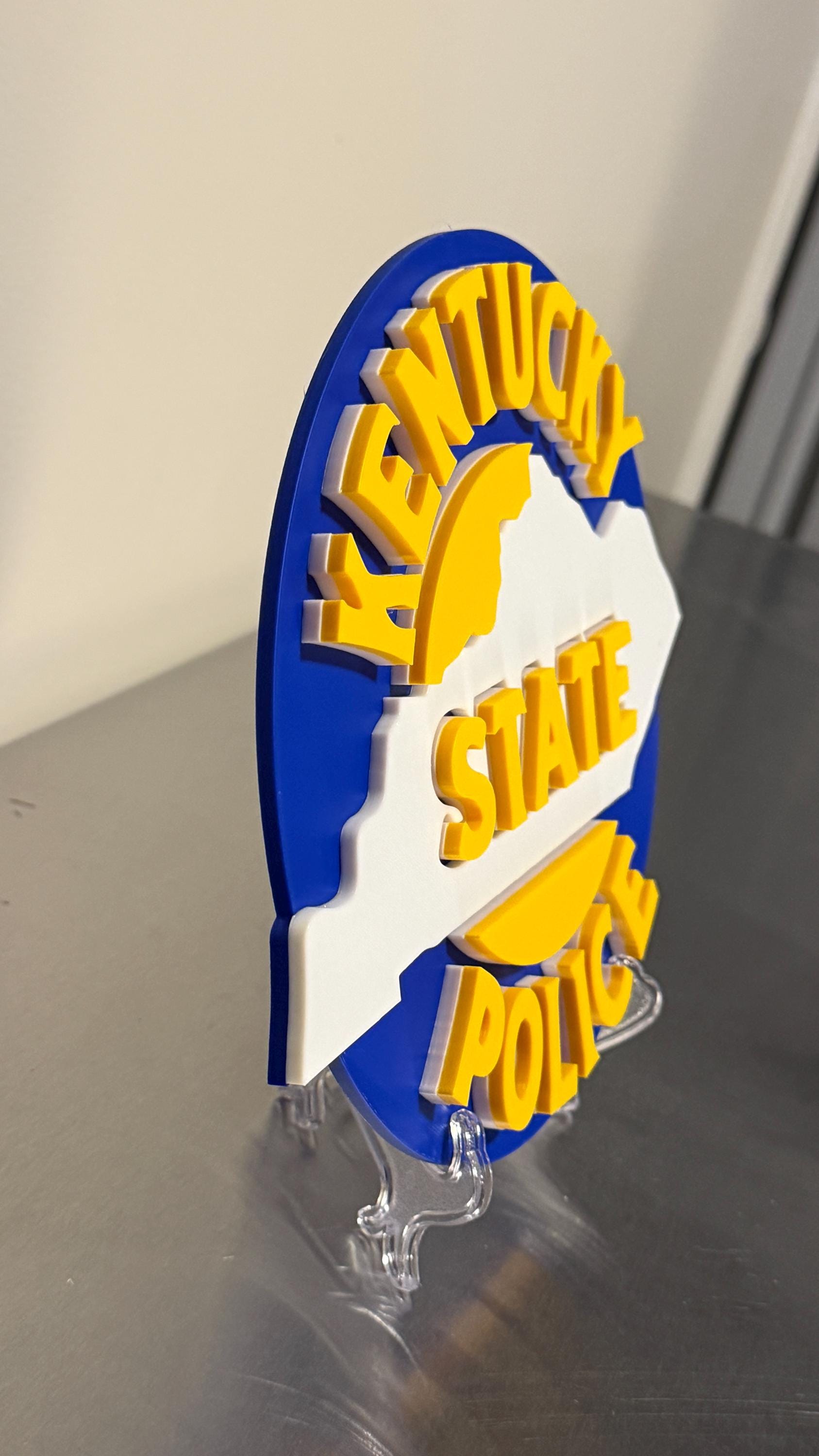 Kentucky State Police 3D Embossed Plaque: First Responder Wall Art