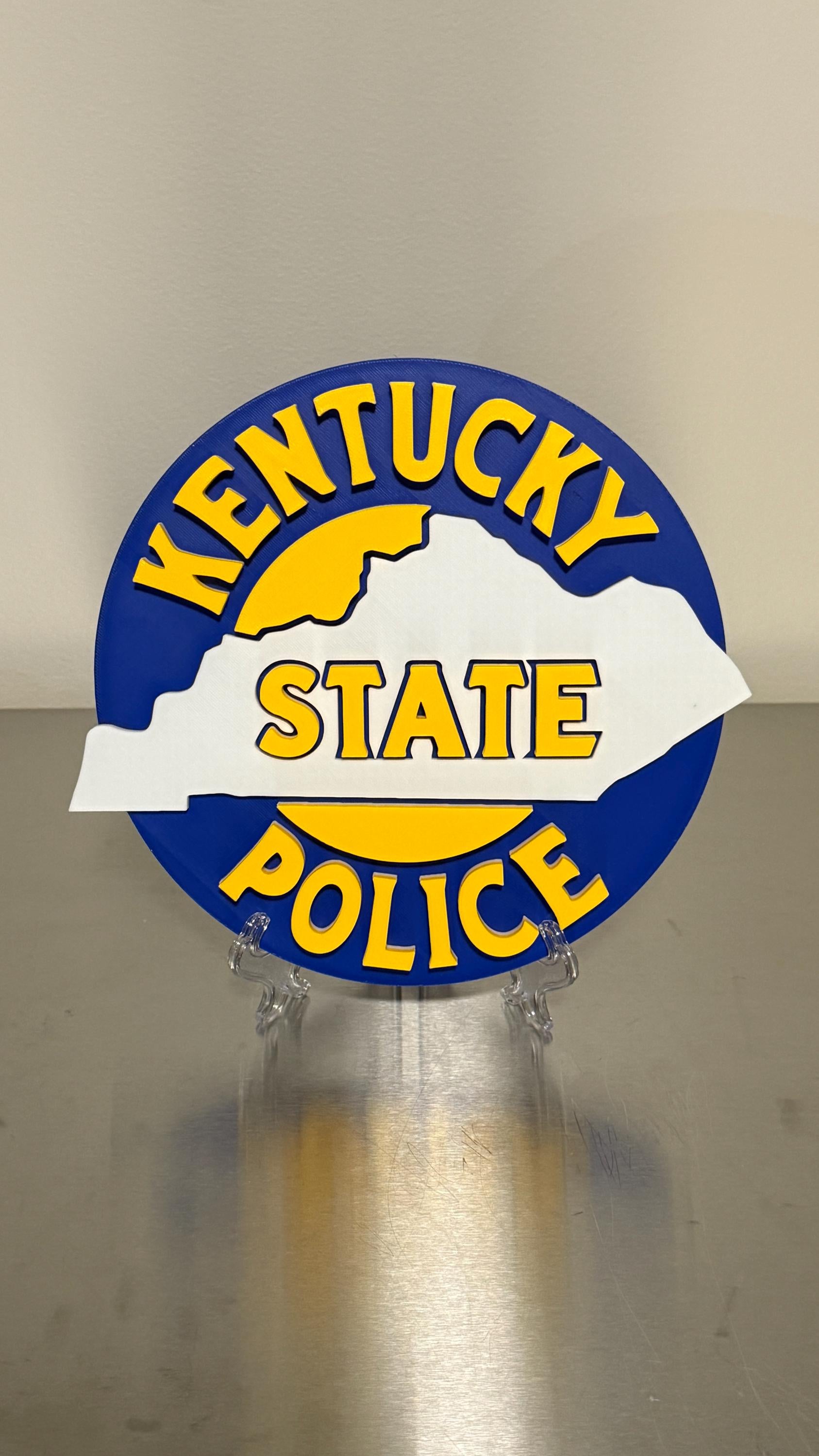 Kentucky State Police 3D Embossed Plaque: First Responder Wall Art