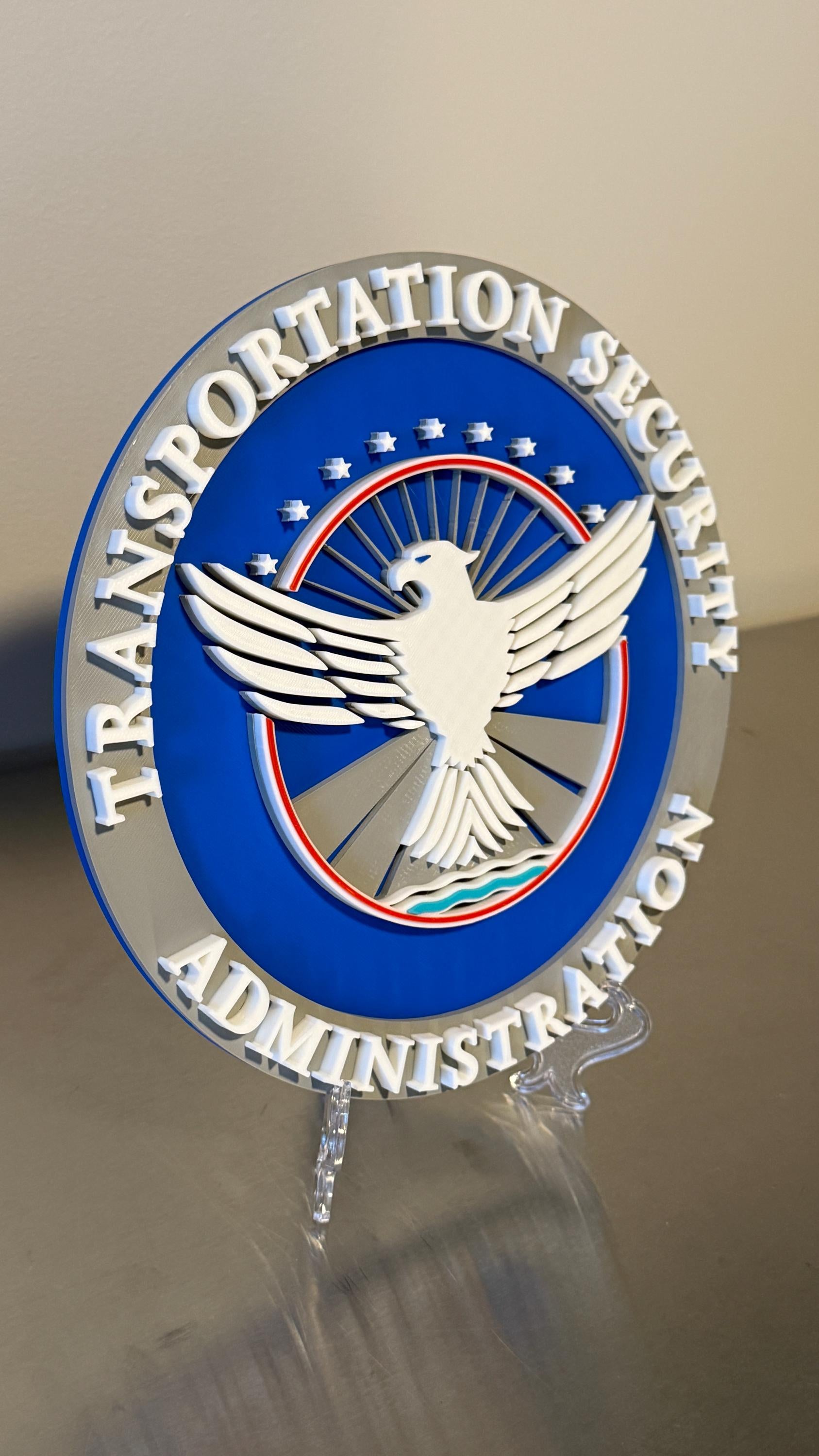 Transportation Security Administration TSA 3D Embossed Display Plaque: First Responder Wall Art Government