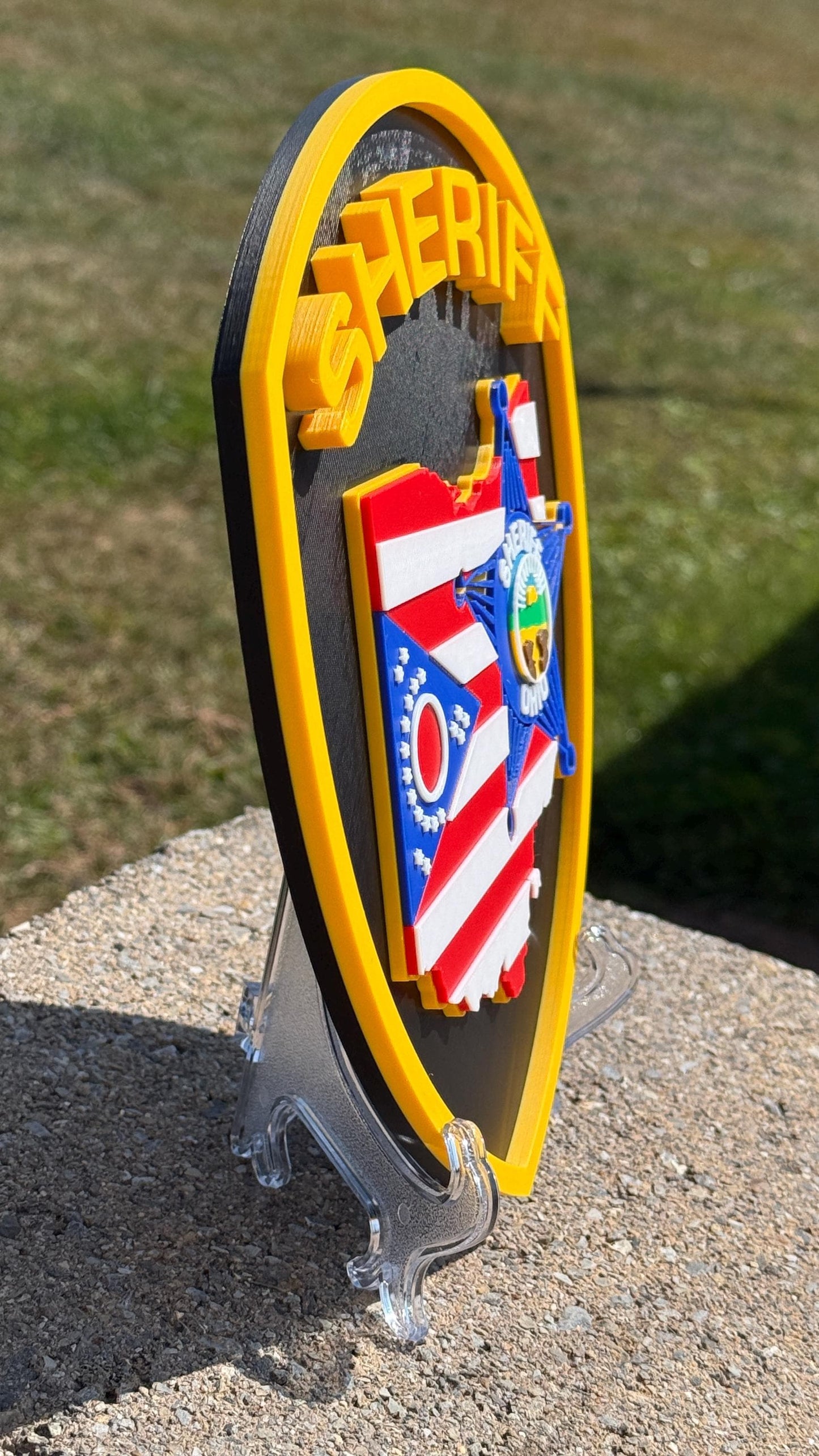 Ohio Sheriff 3D Embossed Display Plaque: First Responder Wall Art