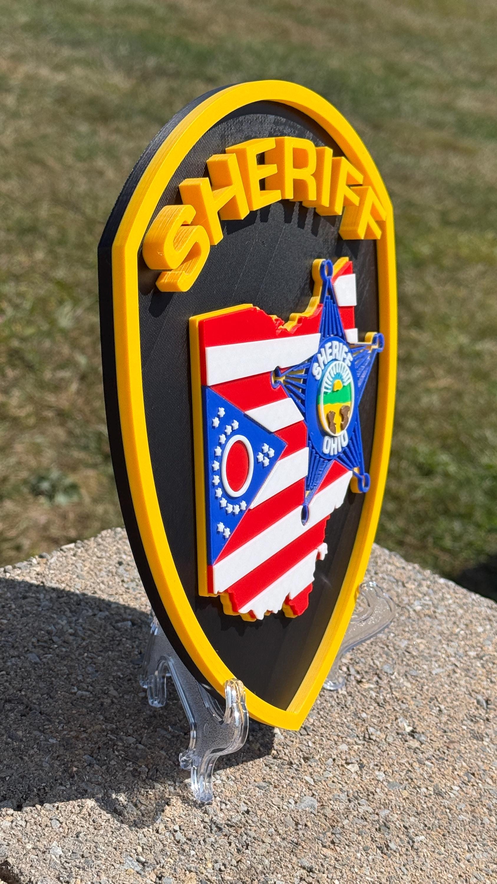 Ohio Sheriff 3D Embossed Display Plaque: First Responder Wall Art