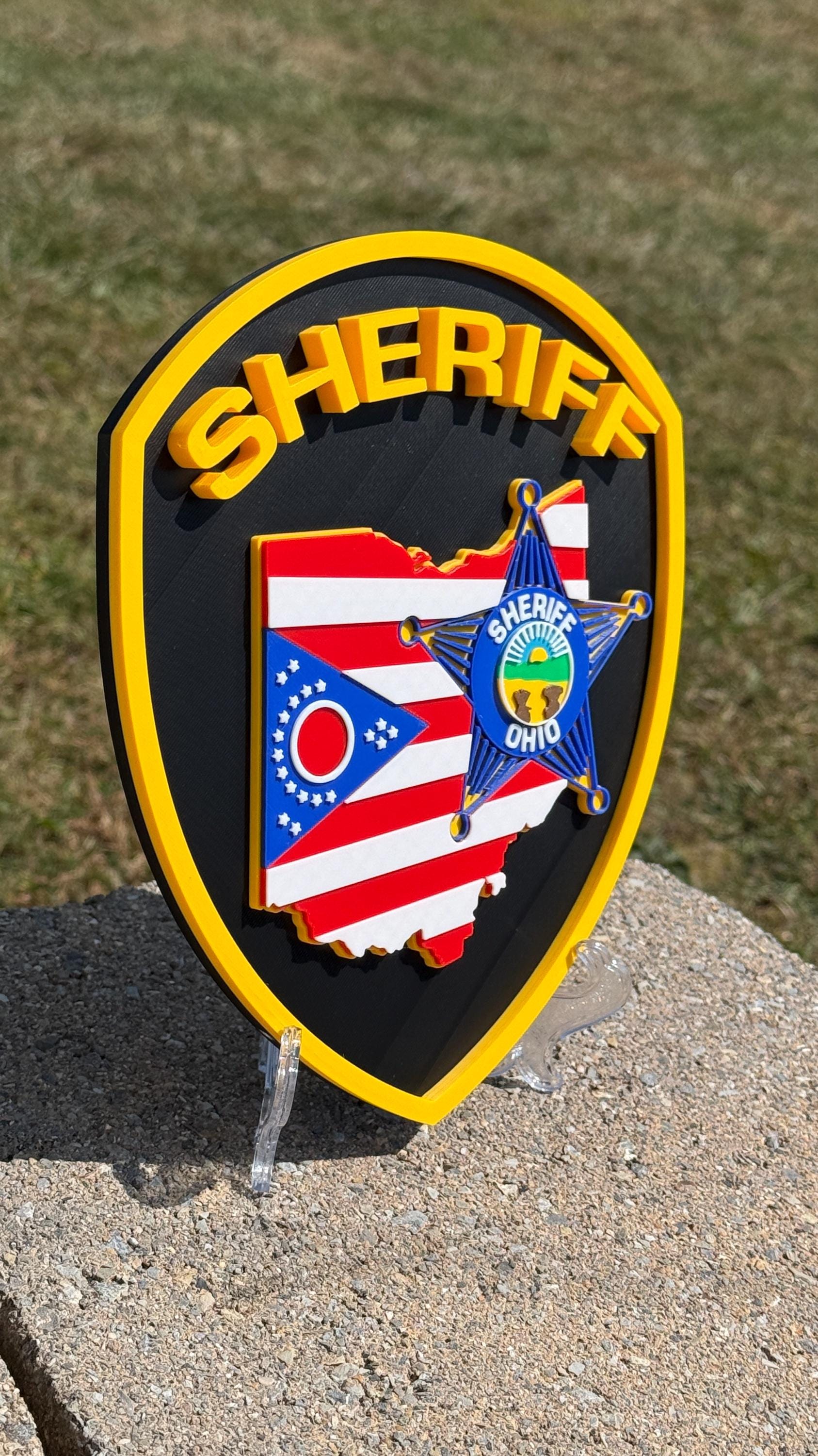Ohio Sheriff 3D Embossed Display Plaque: First Responder Wall Art