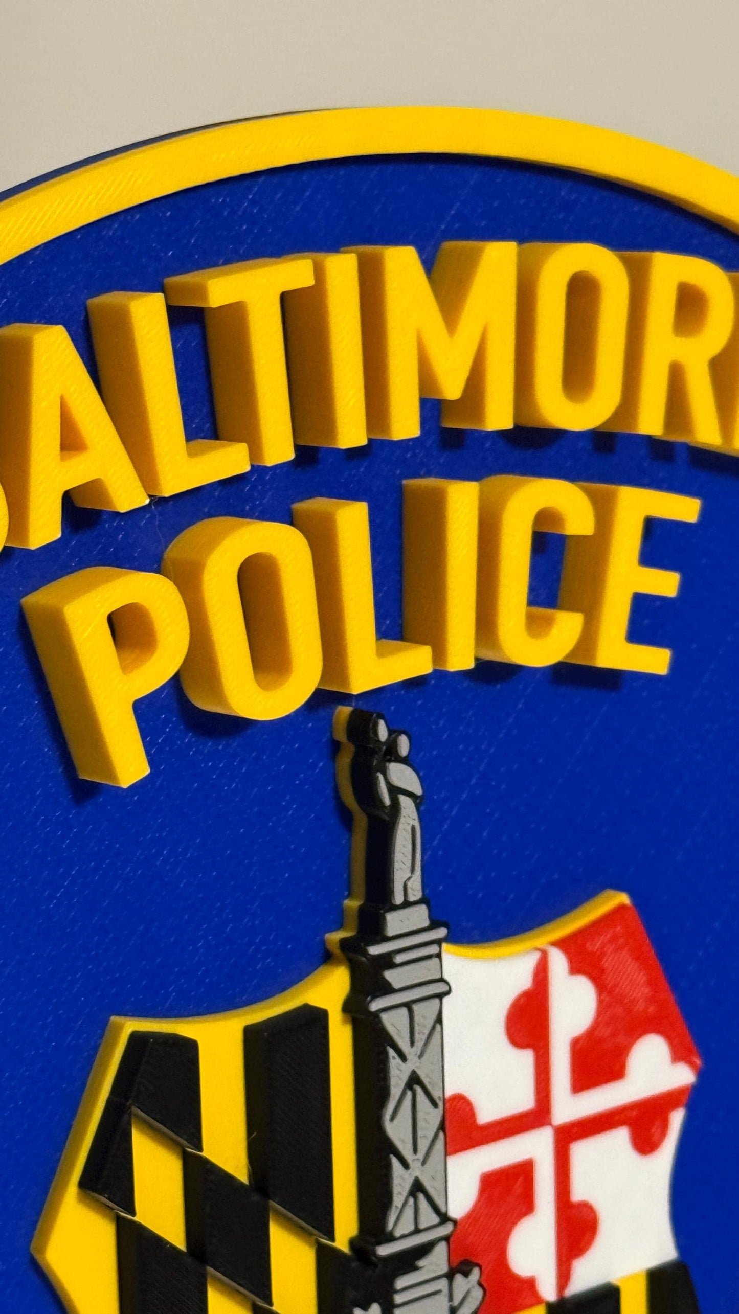 Baltimore Police Plaque: 3D Embossed First Responder Wall Art Maryland