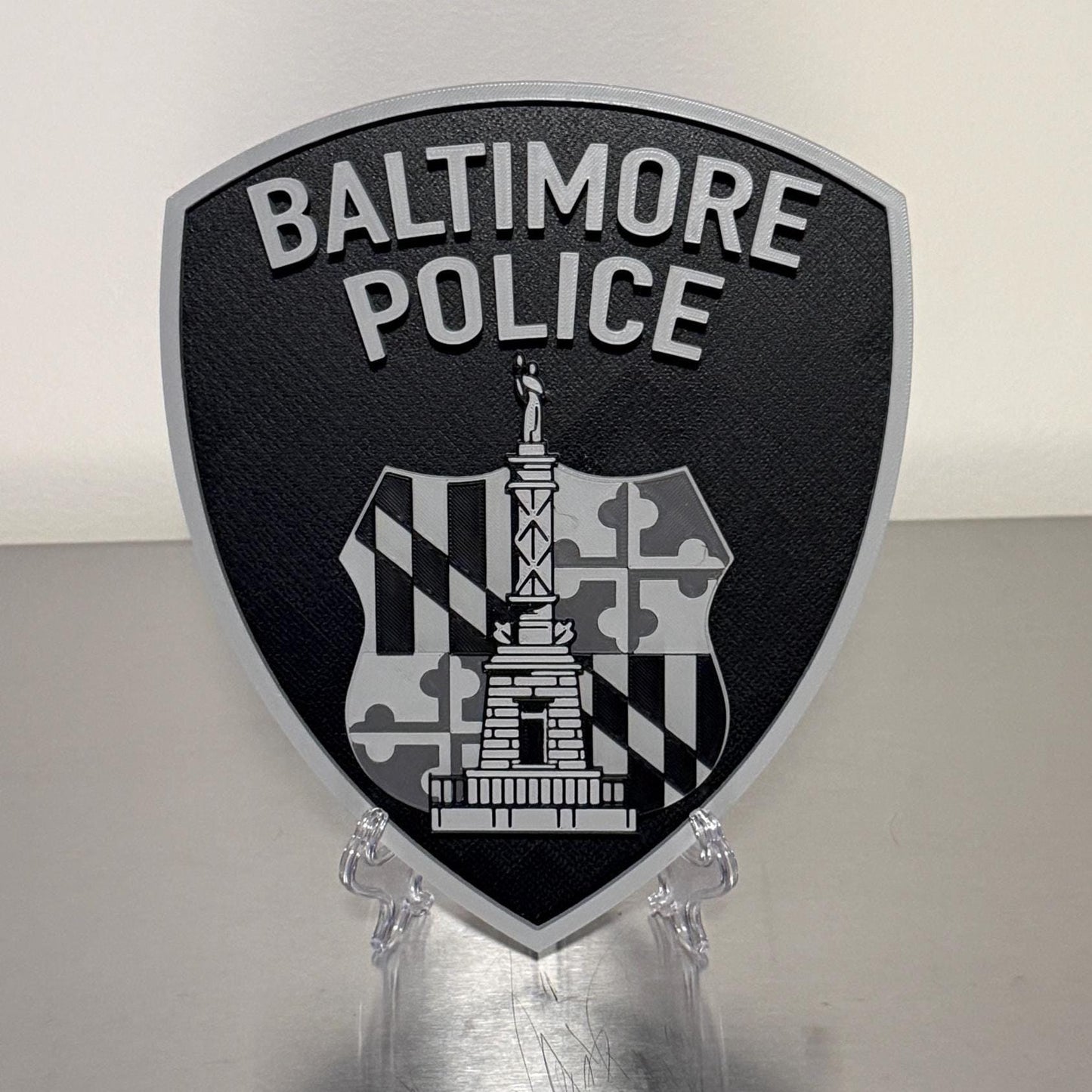 Baltimore Police Plaque: 3D Embossed First Responder Wall Art Maryland