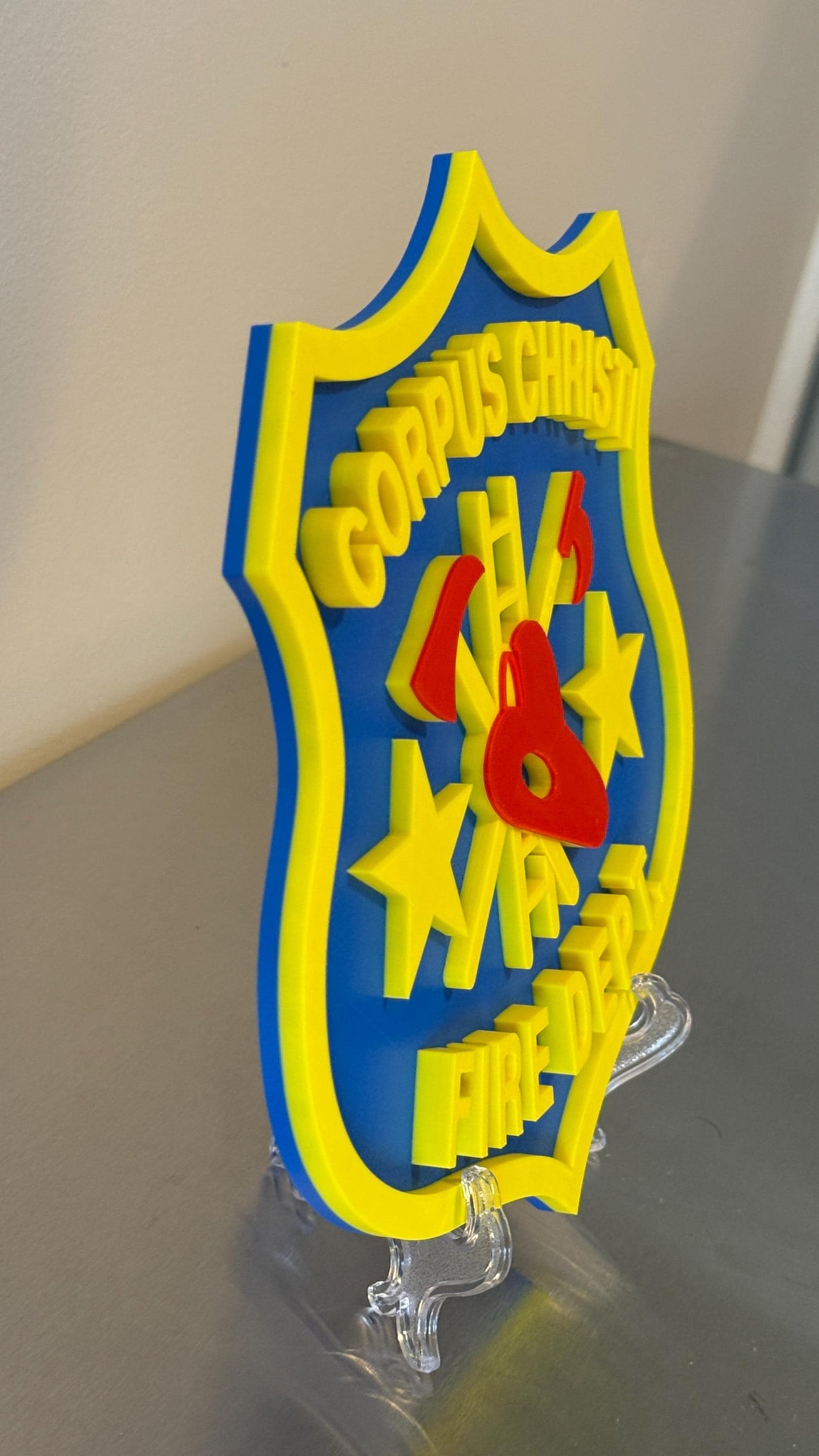Corpus Christi Fire Department 3D Embossed Plaque: First Responder Wall Art Firefighter Gift Texas