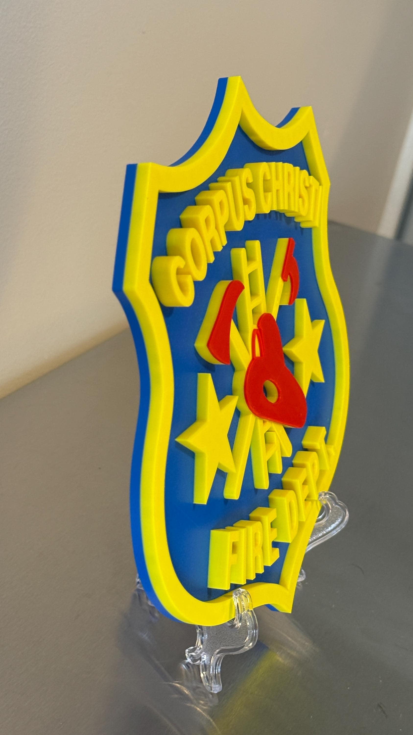 Corpus Christi Fire Department 3D Embossed Plaque: First Responder Wall Art Firefighter Gift Texas