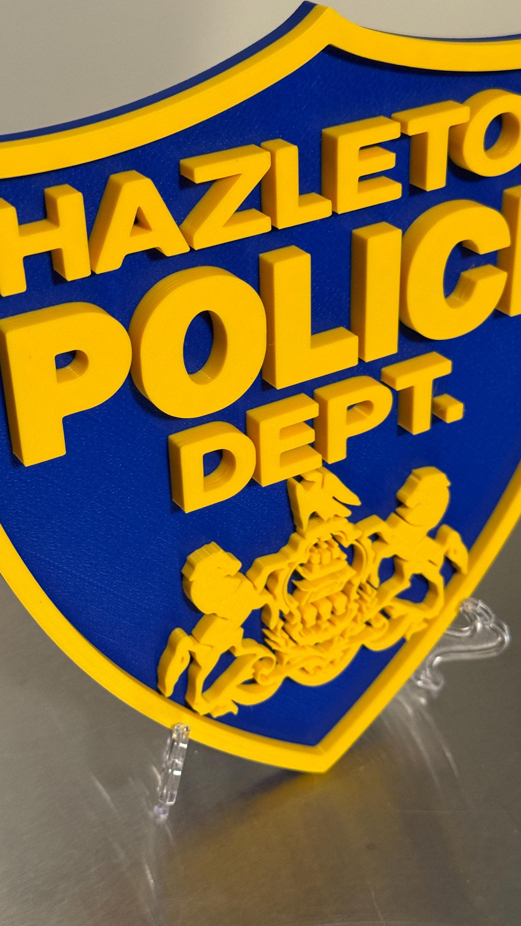 Hazleton Police 3D Embossed Plaque: Pennsylvania First Responder Wall Art