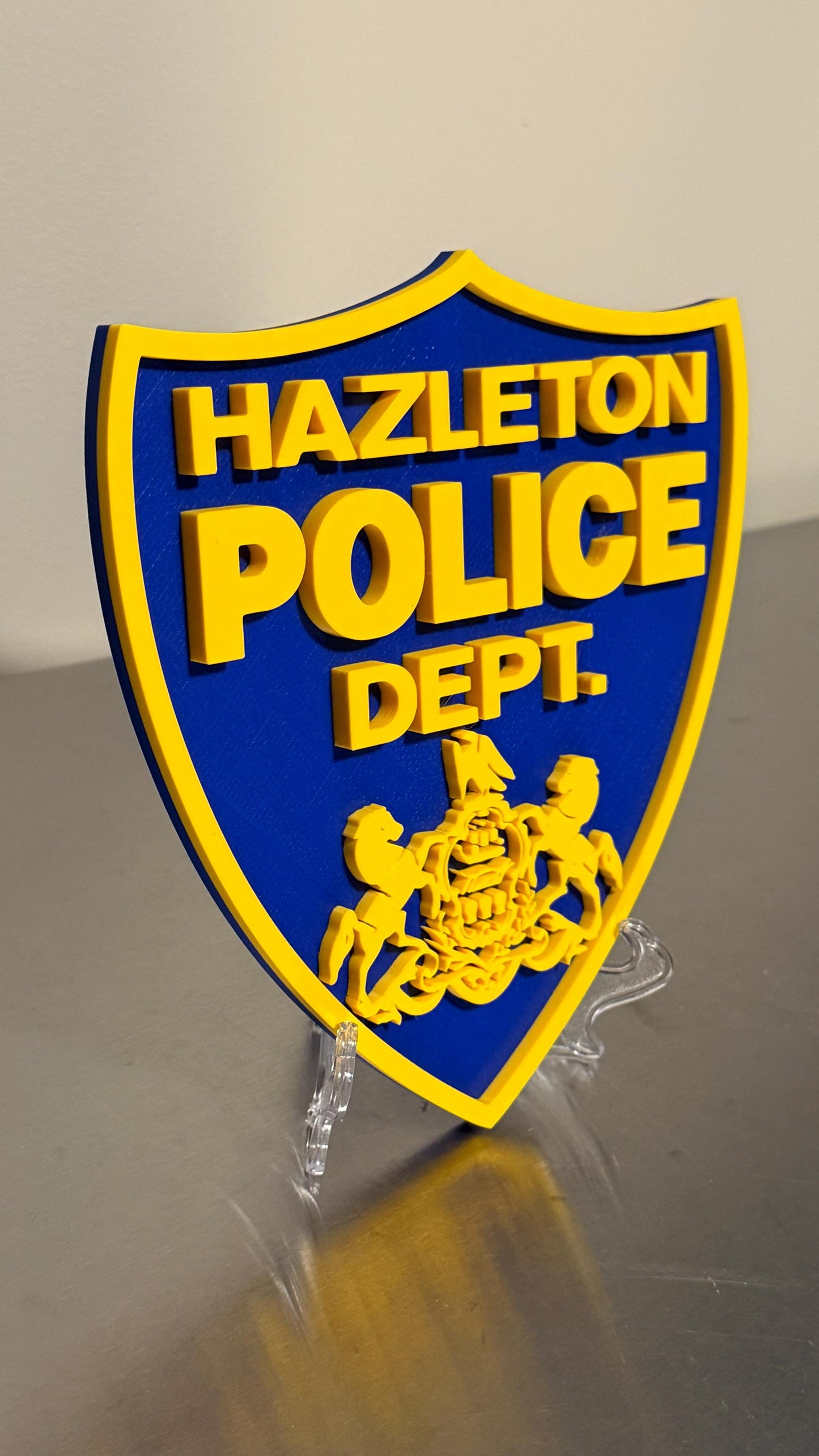 Hazleton Police 3D Embossed Plaque: Pennsylvania First Responder Wall Art