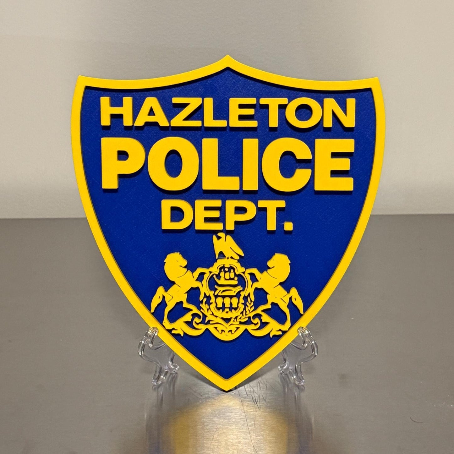 Hazleton Police 3D Embossed Plaque: Pennsylvania First Responder Wall Art