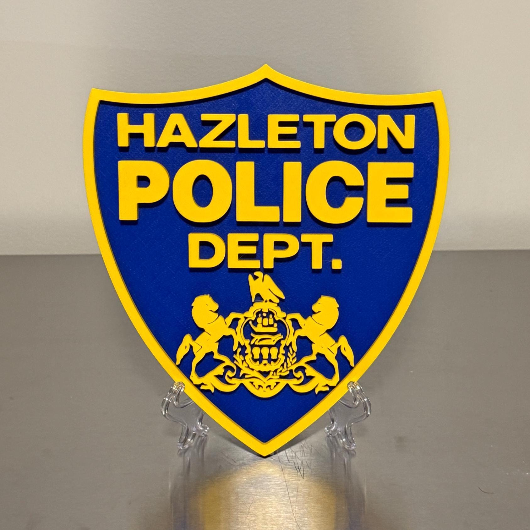 Hazleton Police 3D Embossed Plaque: Pennsylvania First Responder Wall Art