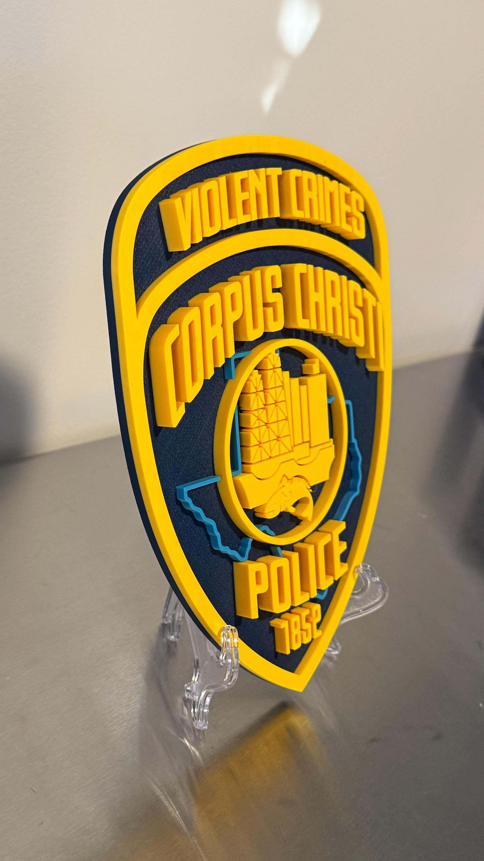 Corpus Christi Police 3D Plaque, First Responder Wall Decor K9 Violent Crimes Texas