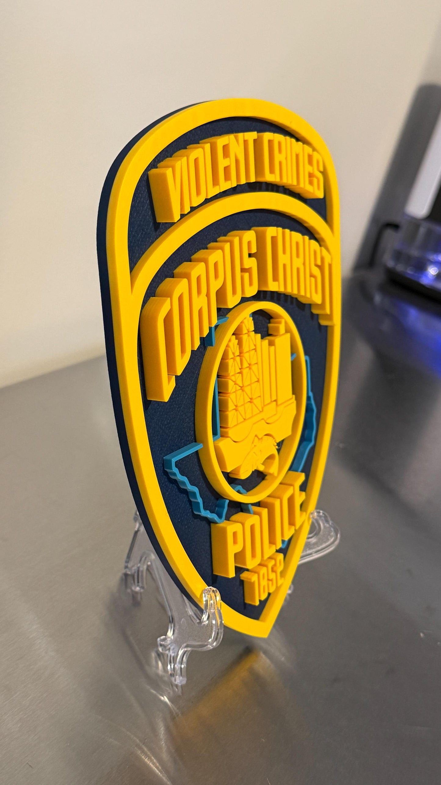 Corpus Christi Police 3D Plaque, First Responder Wall Decor K9 Violent Crimes Texas