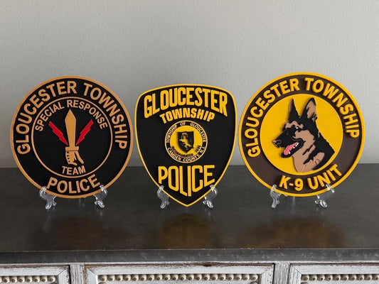 Gloucester Township Police 3D Embossed Plaque - First Responder Wall Art New Jersey