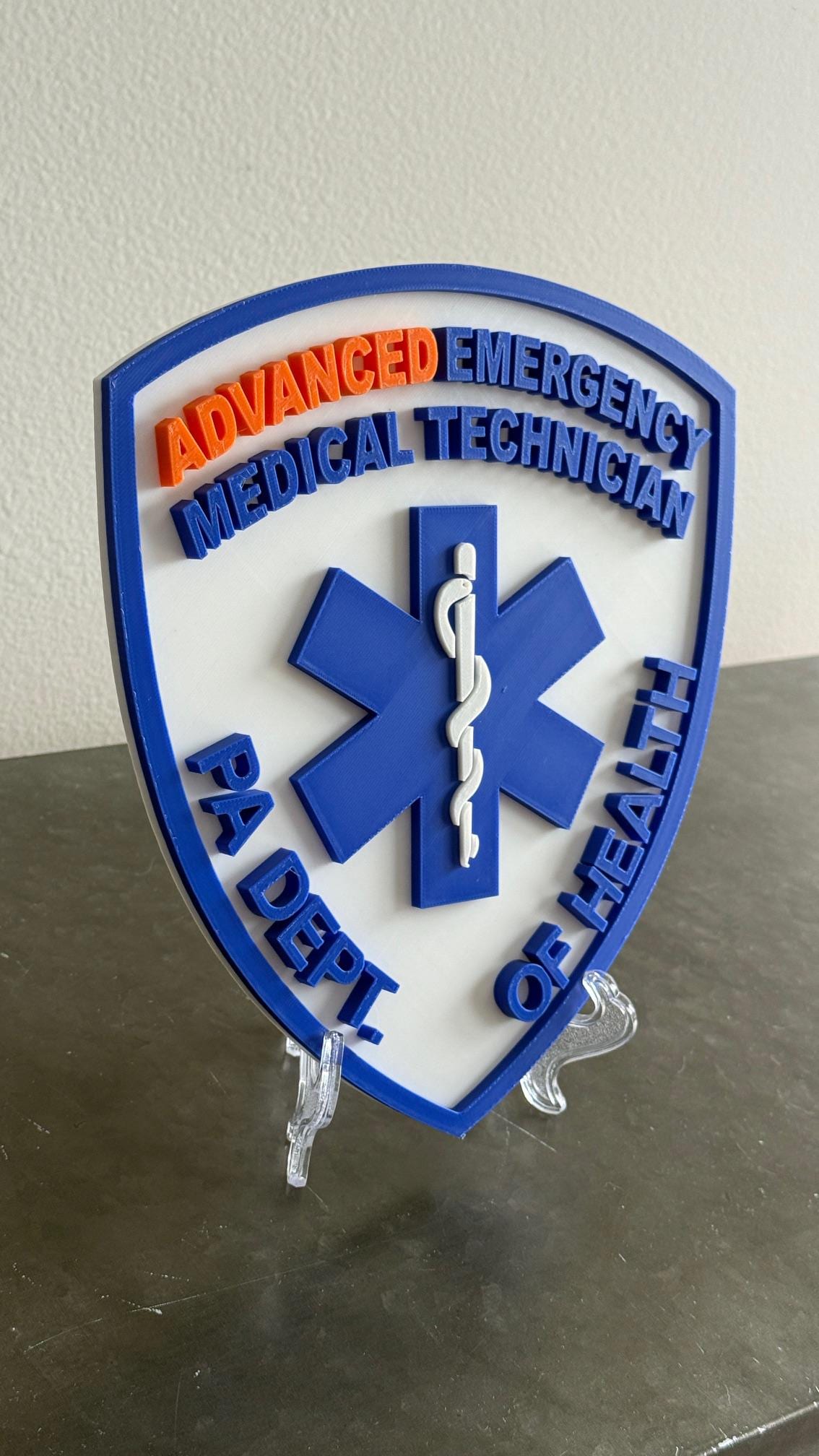 Pennsylvania AEMT Plaque Advanced EMT - First Responder Wall Art 3D Embossed EMS Gift