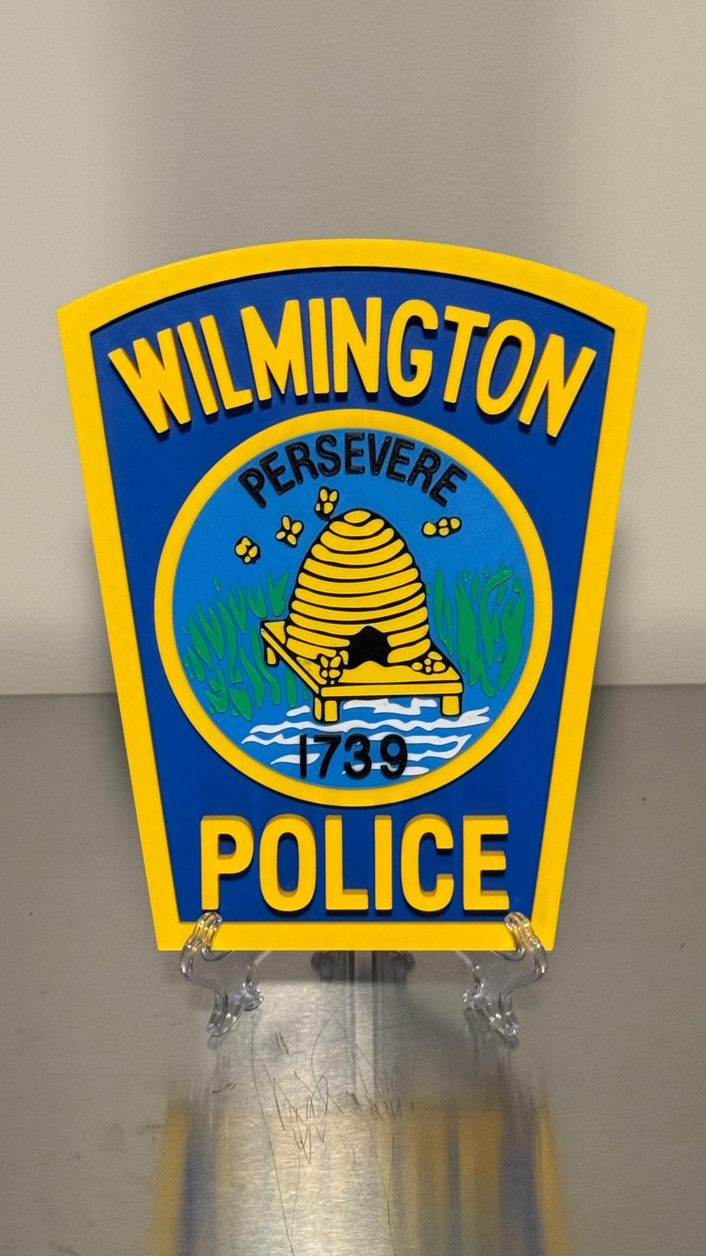 Wilmington NC Police Plaque: 3D Embossed First Responder Wall Art North Carolina